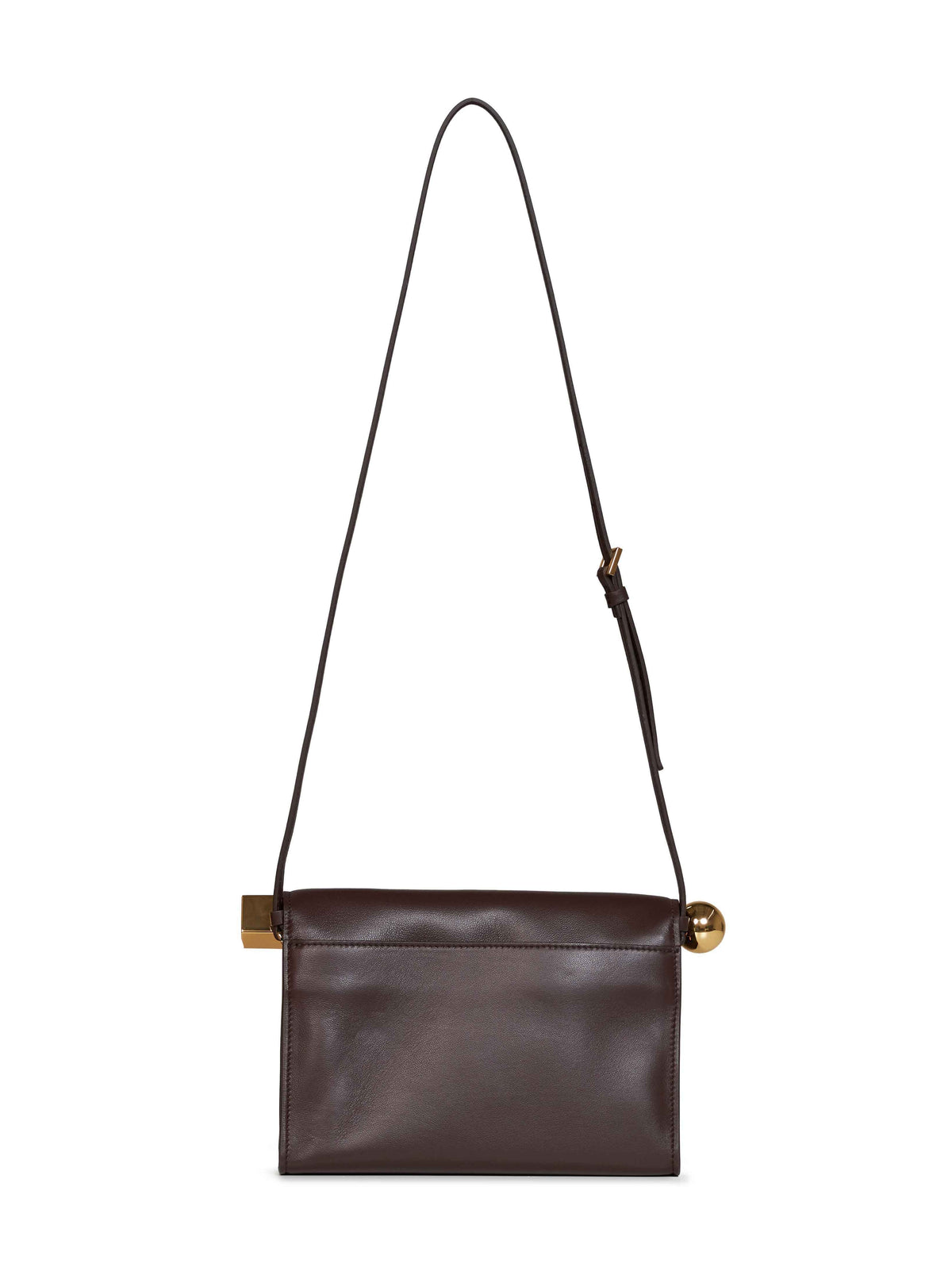 Jacquemus Women Midnight Brown Rond Carré Clutch With Shoulder Strap JACQUEMUS