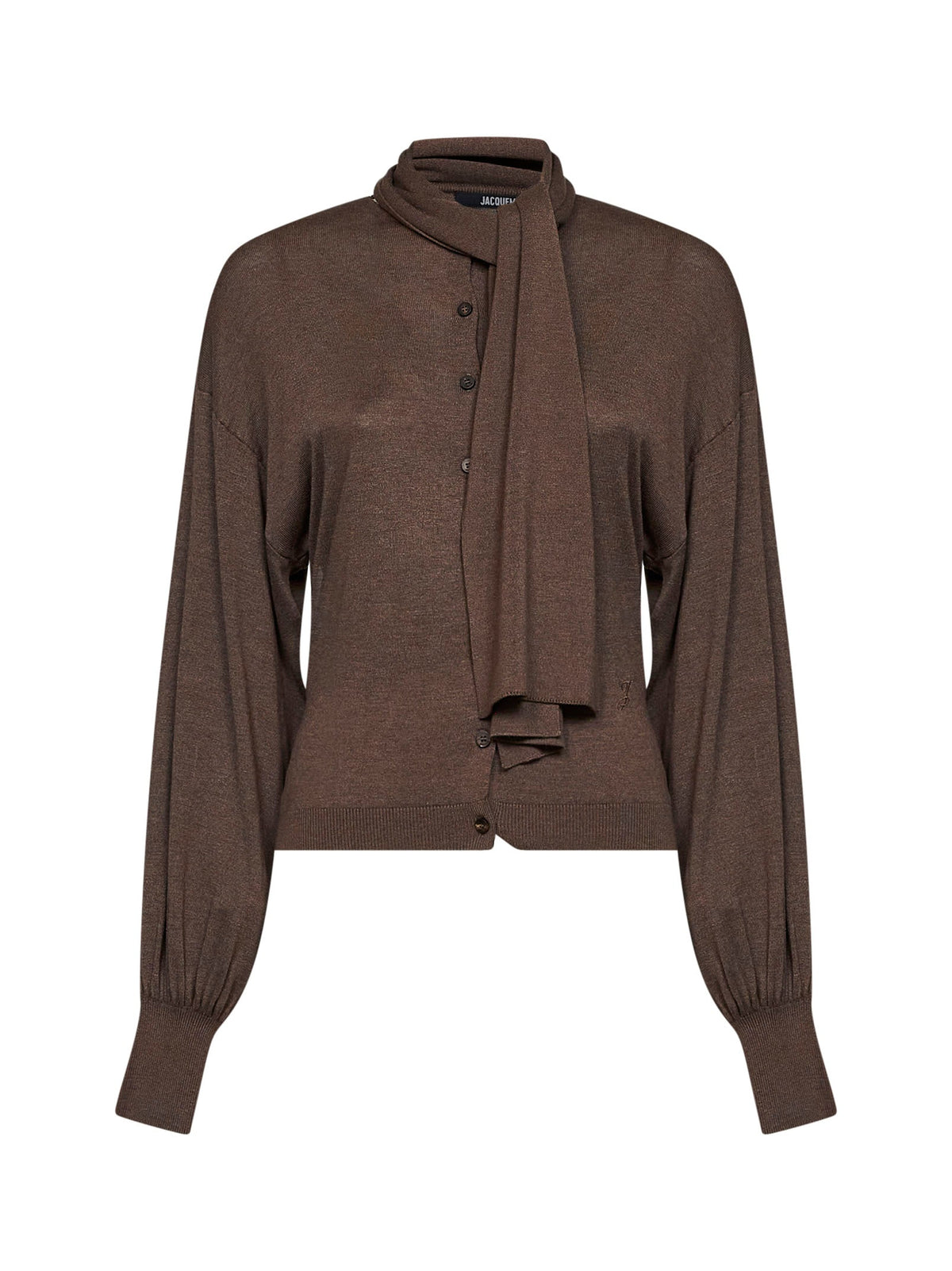 Jacquemus Women Brown Knit The Losange Cardigan With Scarf JACQUEMUS