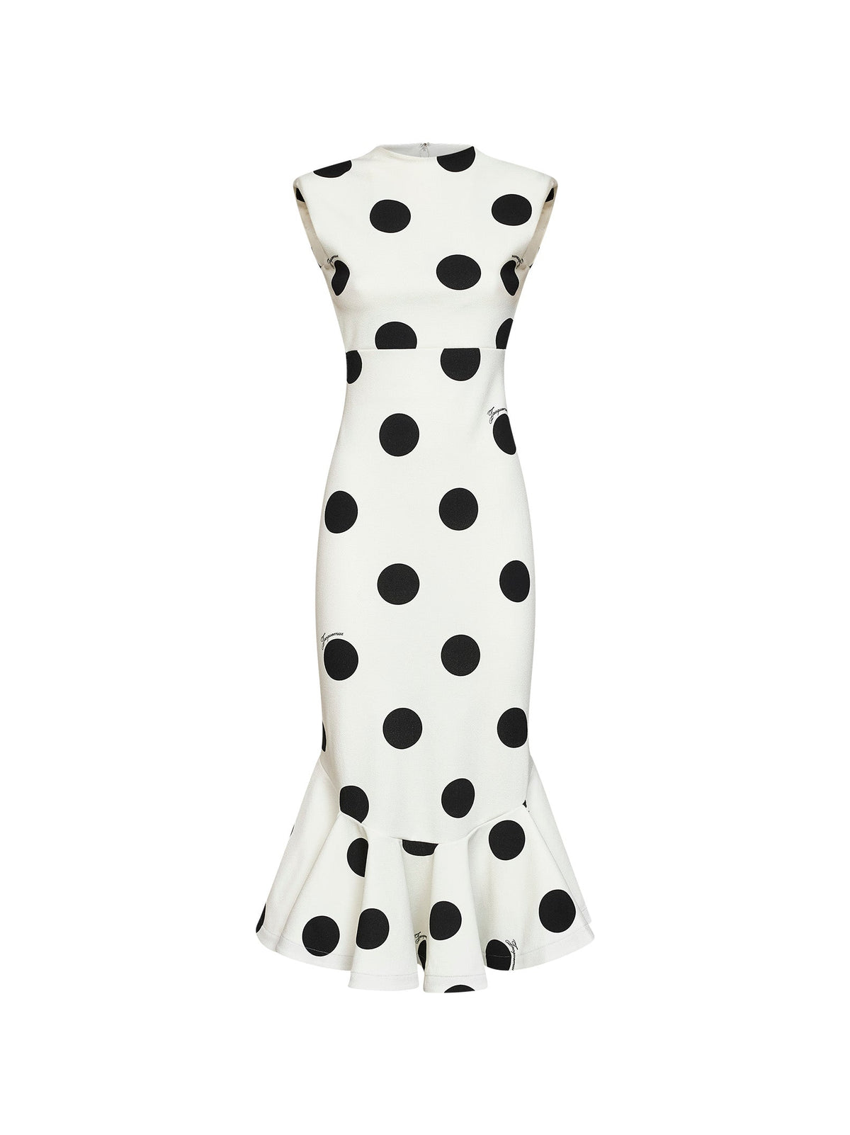 Jacquemus Women Black And White Polka-Dot Compact Jersey The Palmier Midi Dress JACQUEMUS