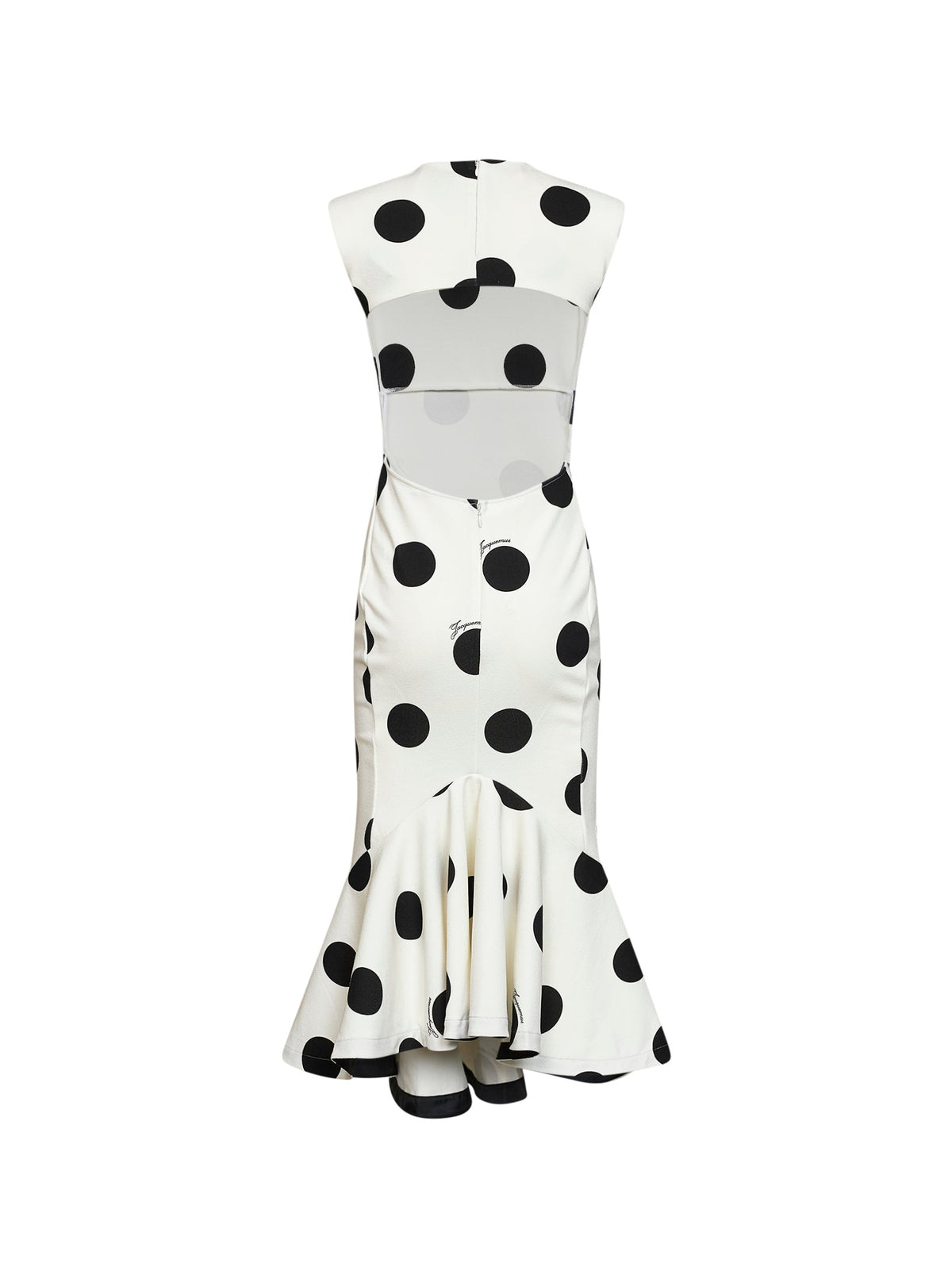 Jacquemus Women Black And White Polka-Dot Compact Jersey The Palmier Midi Dress JACQUEMUS