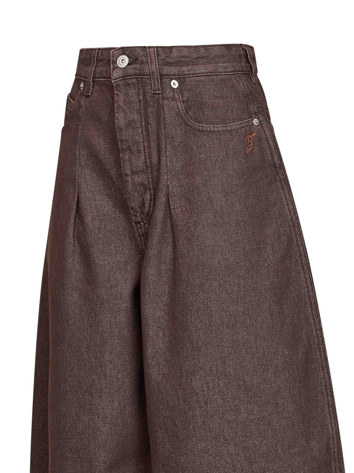 Jacquemus Women Brown The Ovalo De-Nîmes Denim Curved Jeans JACQUEMUS