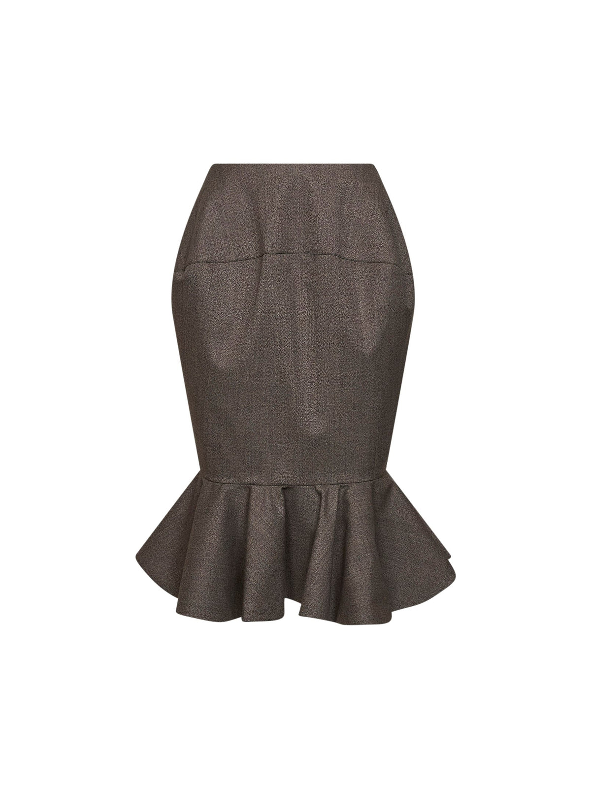 Jacquemus Women Dark Brown Virgin Wool The Palmier Midi Skirt
