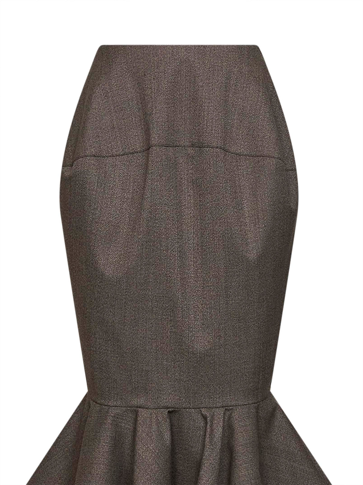 Jacquemus Women Dark Brown Virgin Wool The Palmier Midi Skirt