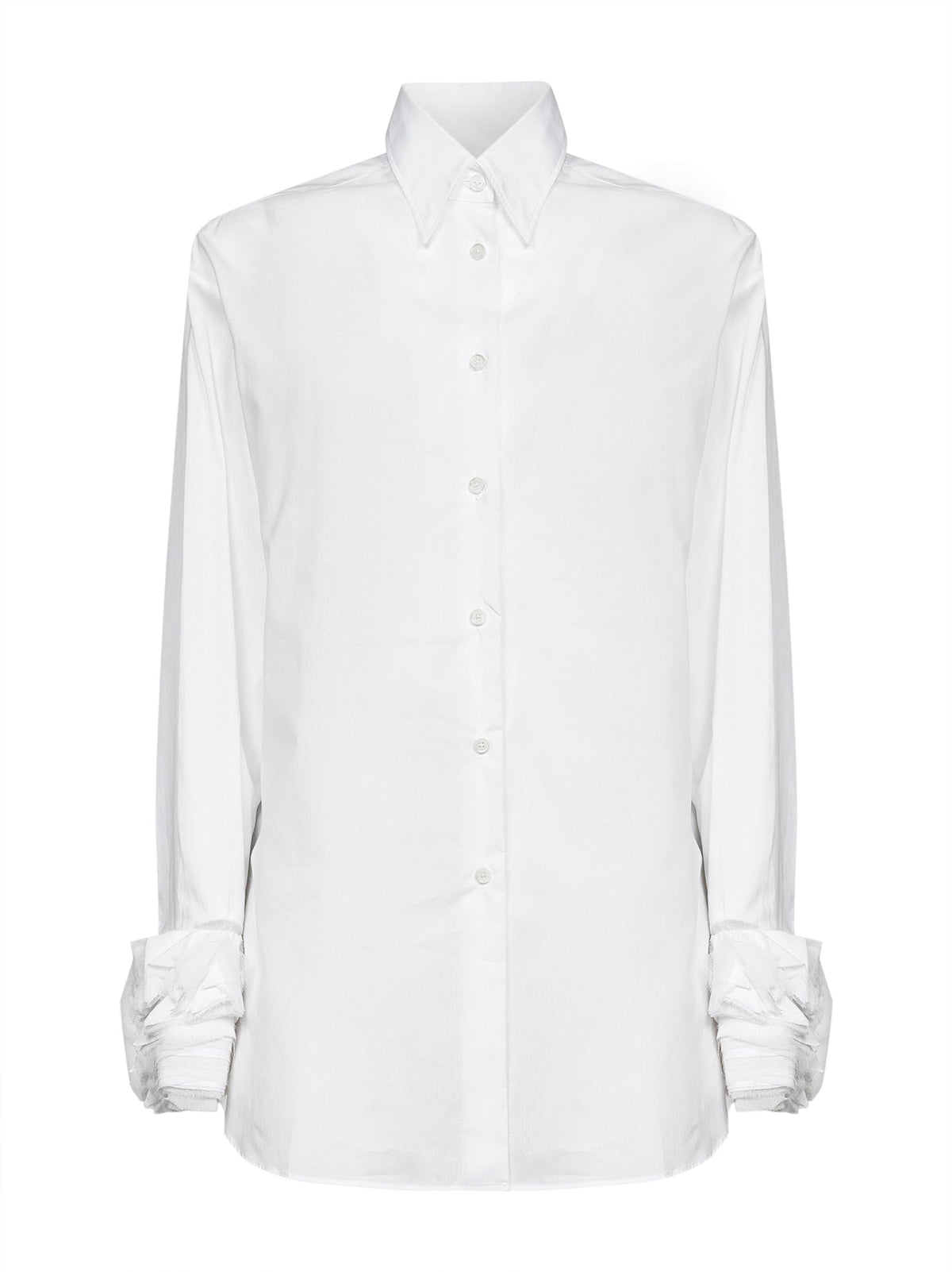 Jil Sander Women Optic White Cotton Shirt With Multi-Layered Cuffs JIL SANDER