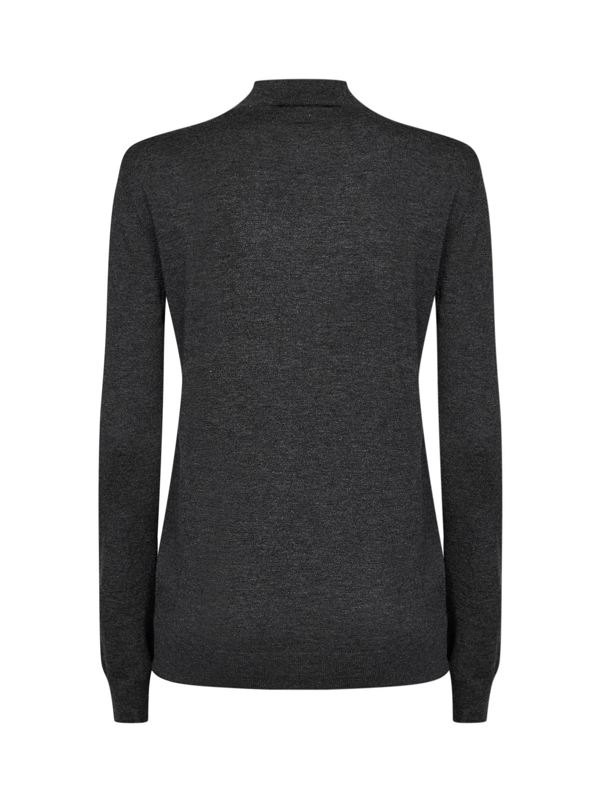 Jil Sander Women Anthracite Wool And Cashmere Knit Sweater With Pleats Detail JIL SANDER