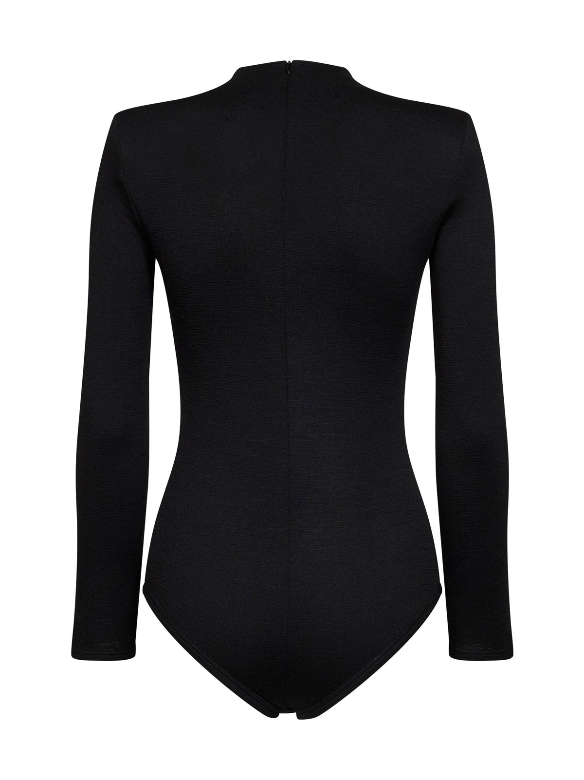 Jil Sander Women Black Compact Wool Knit Fitted Bodysuit JIL SANDER