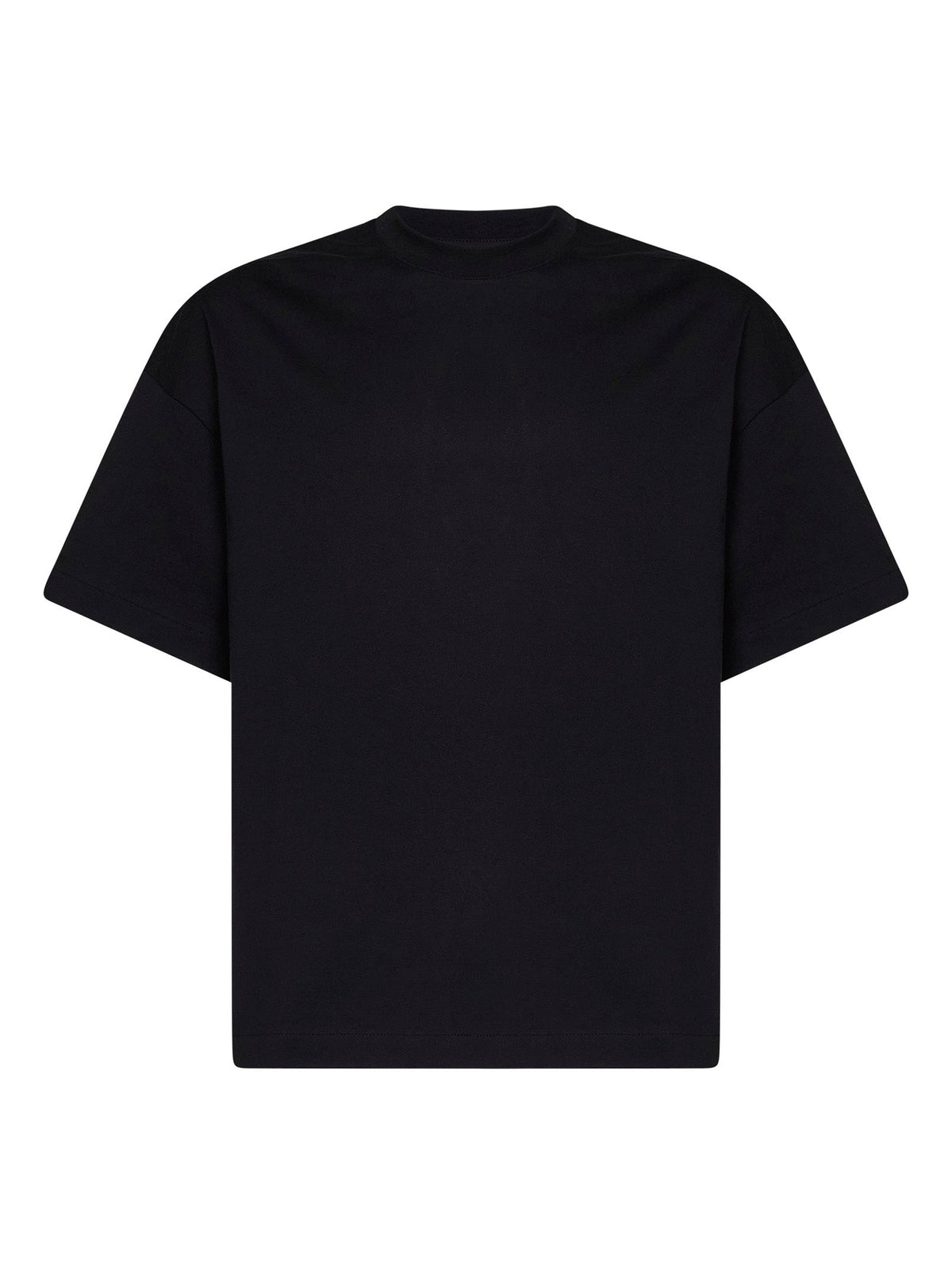 Jil Sander Men Black Cotton Boxy T-Shirt With Jil Sander Logo JIL SANDER