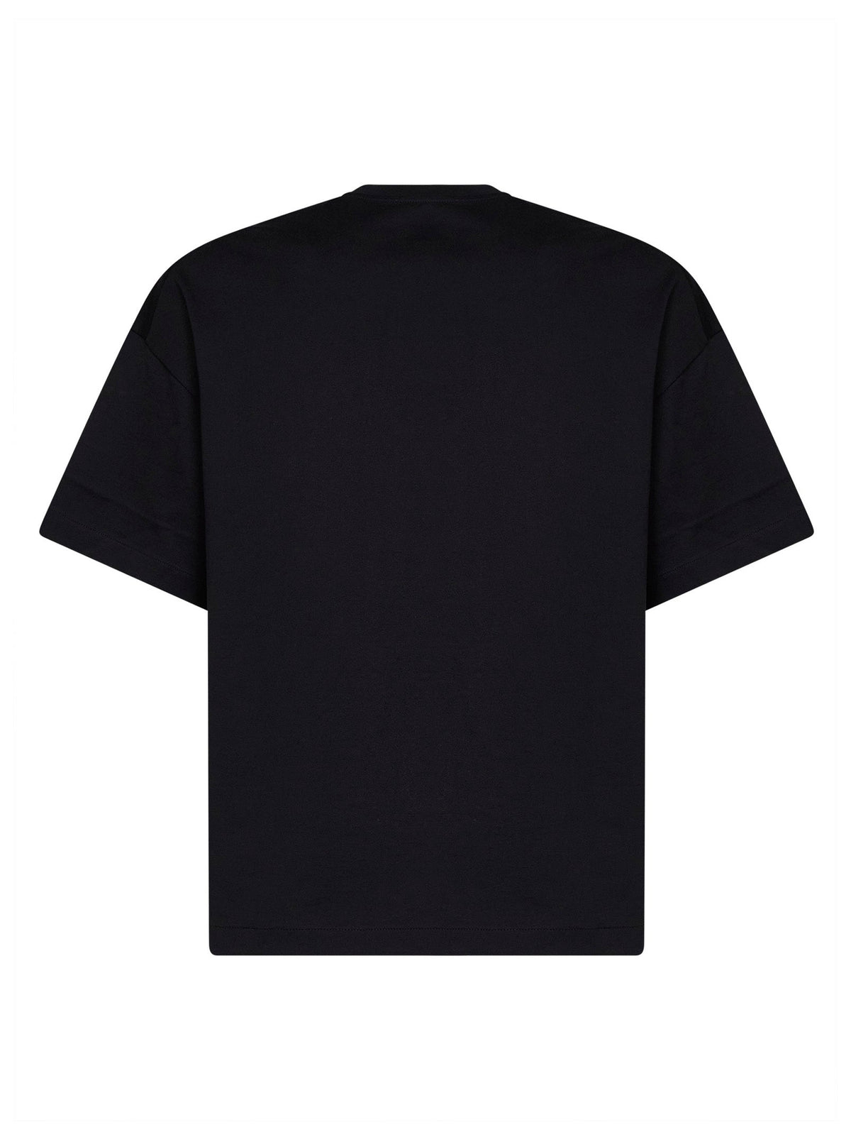Jil Sander Men Black Cotton Boxy T-Shirt With Jil Sander Logo JIL SANDER