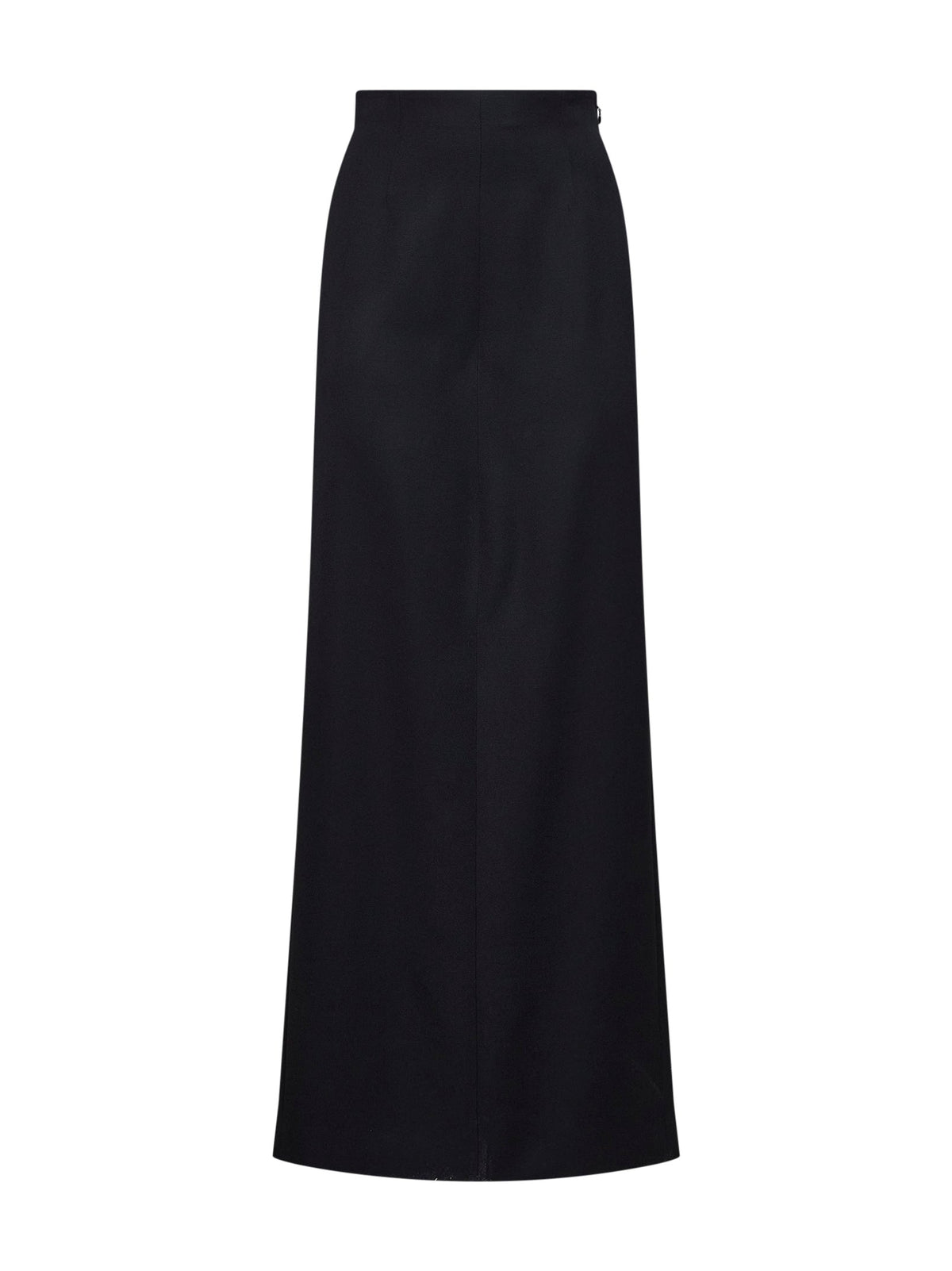 Maison Margiela Women Black Virgin Wool Pants-Like Straight Maxi Skirt MAISON MARGIELA