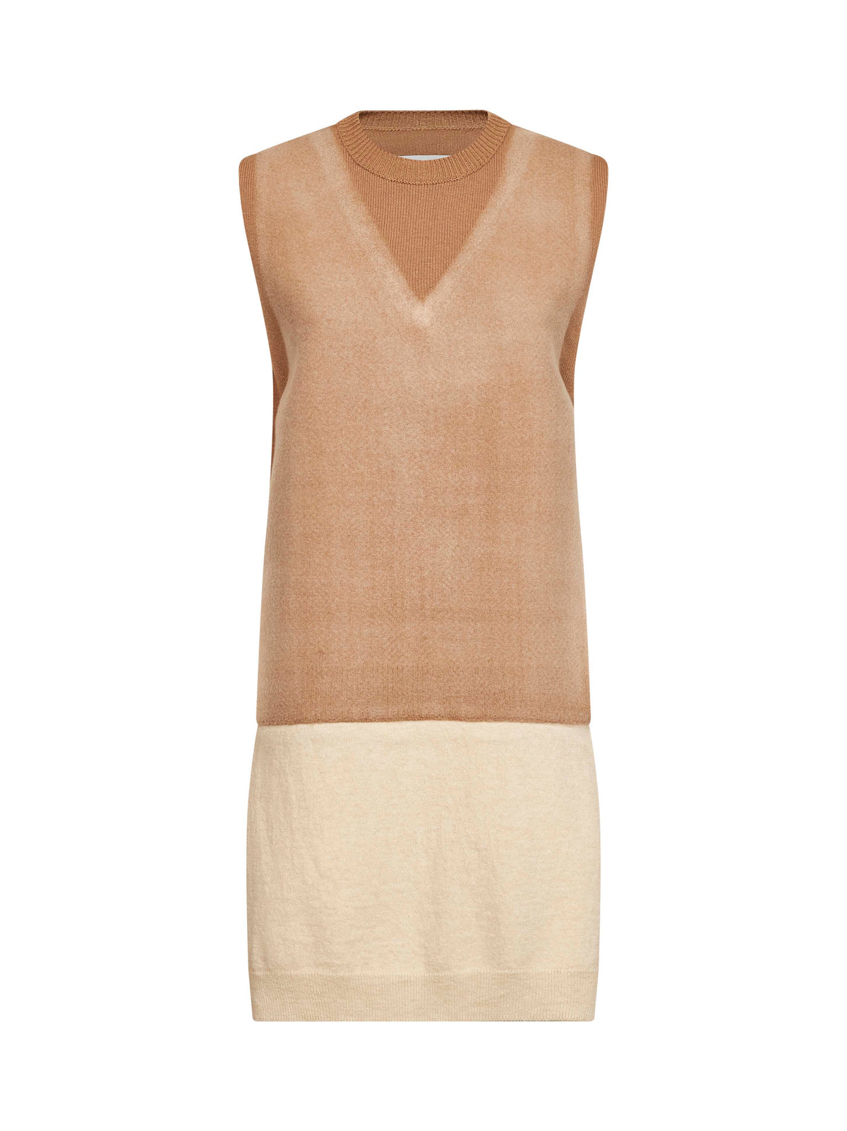 Maison Margiela Women Camel Fused Knit Long Vest MAISON MARGIELA