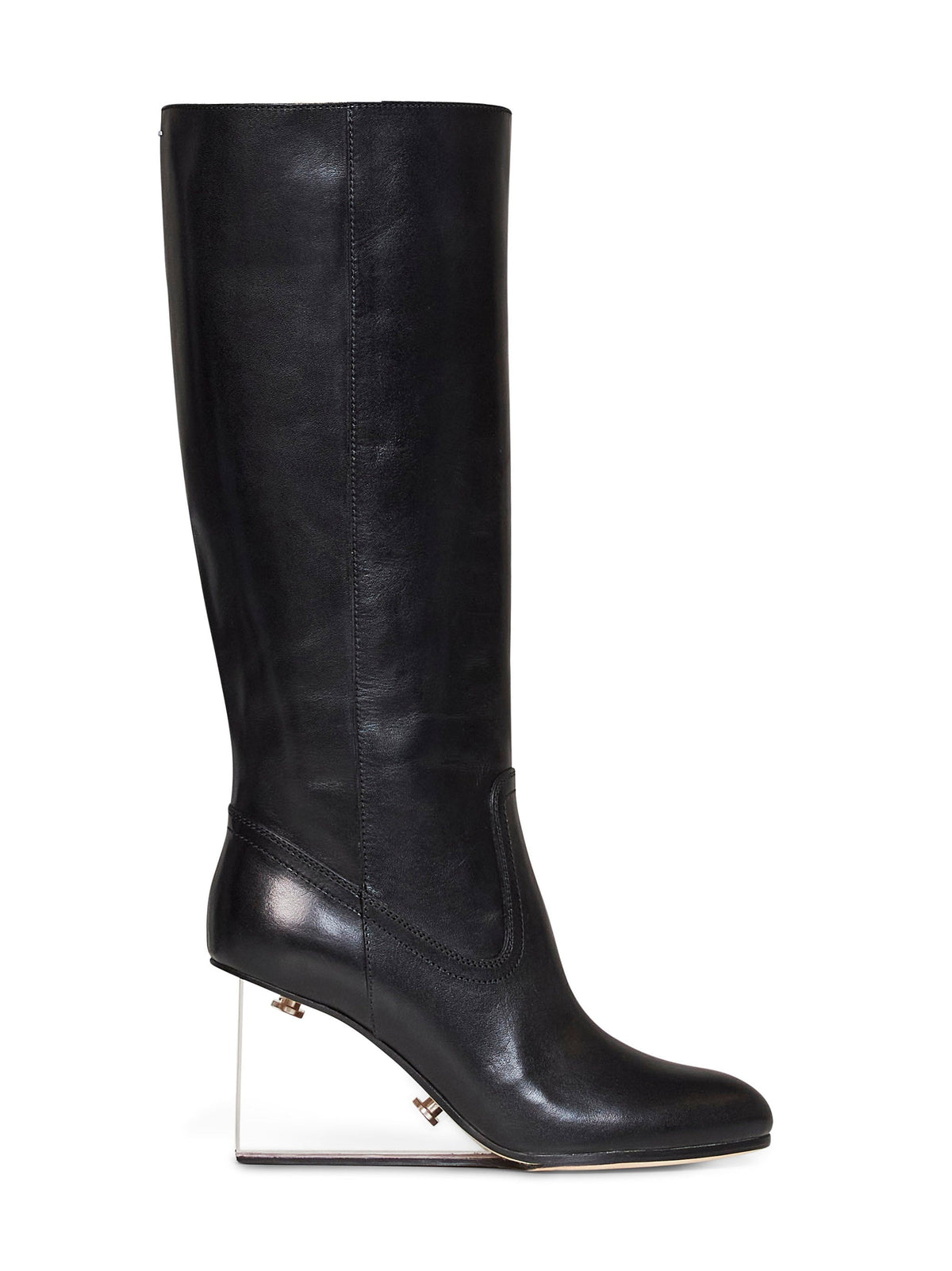 Maison Margiela Women Black Leather Knee-High Boots With Plexi Heel MAISON MARGIELA