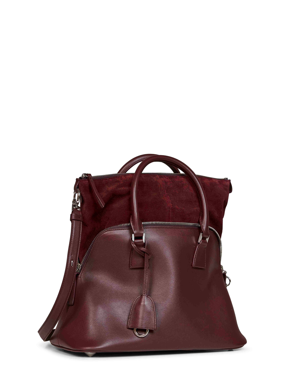Maison Margiela Women Burgundy 5Ac Soft Medium Handbag MAISON MARGIELA