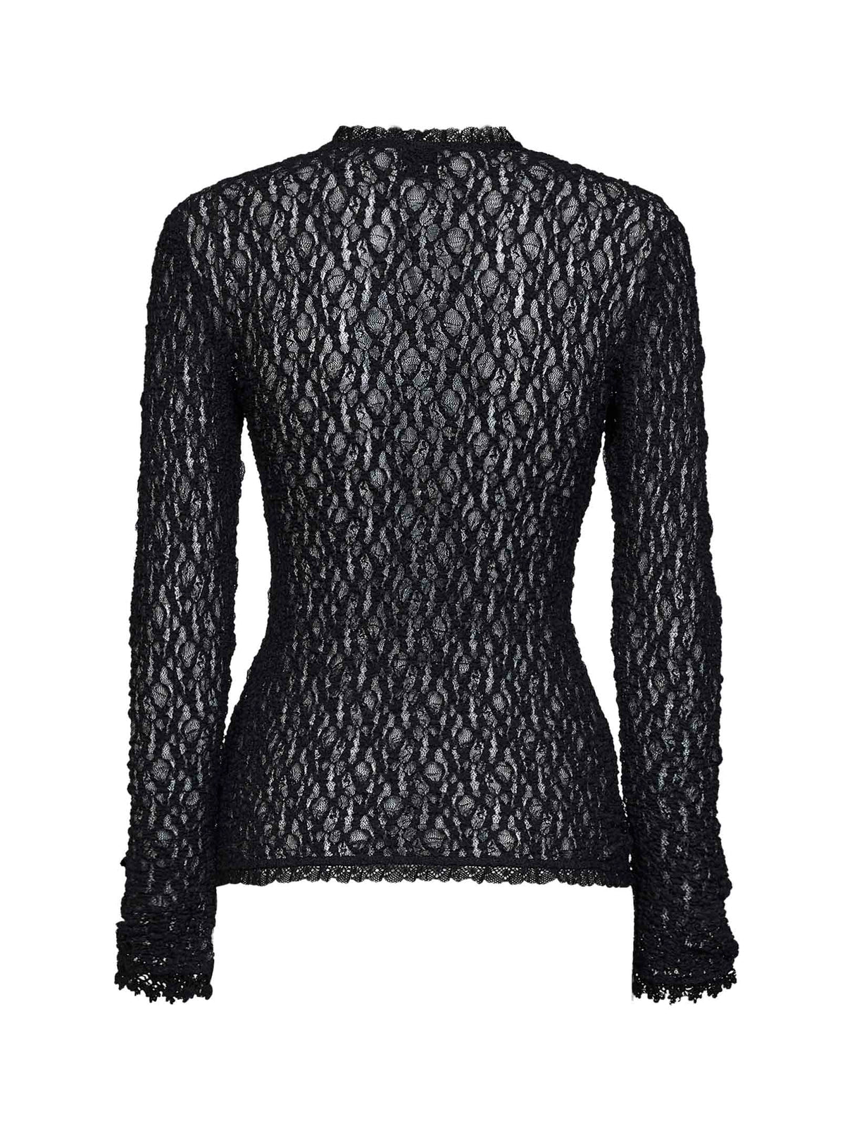Marant Etoile Women Black Stretch Lace Brany Long-Sleeved Top ISABEL MARANT ETOILE