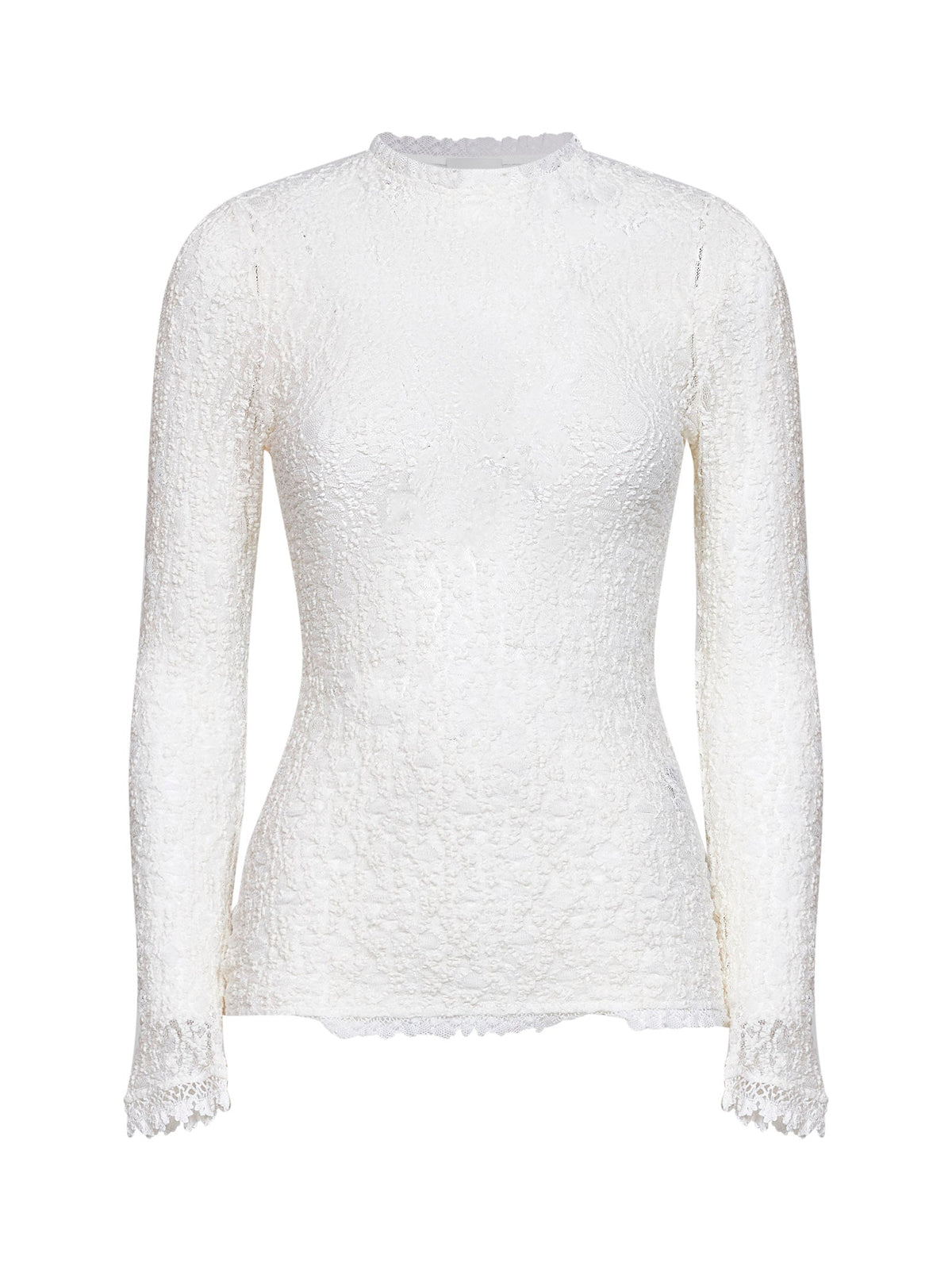 Marant Etoile Women White Stretch Lace Brany Long-Sleeved Top ISABEL MARANT ETOILE