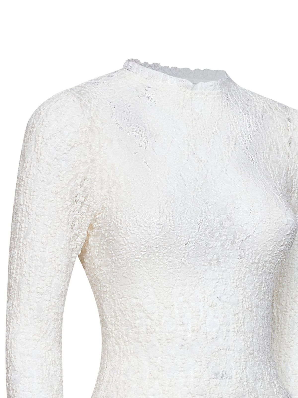 Marant Etoile Women White Stretch Lace Brany Long-Sleeved Top ISABEL MARANT ETOILE