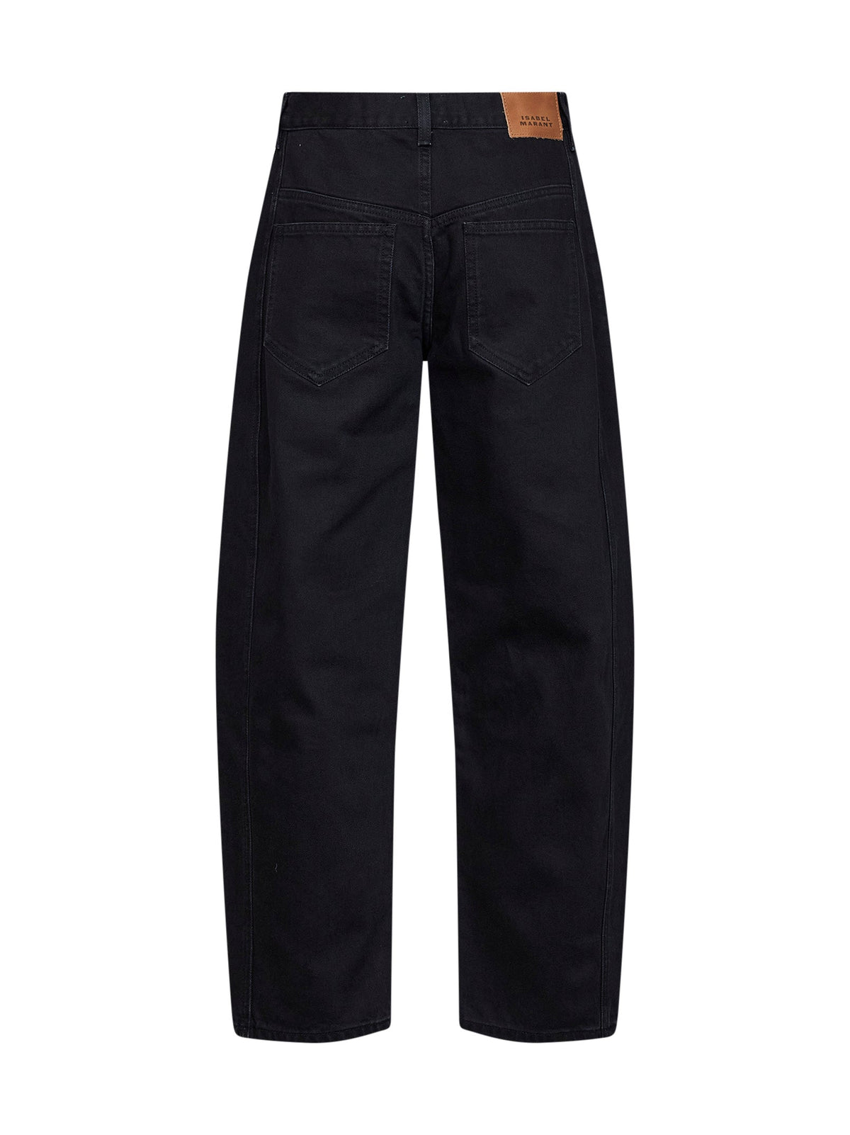 Marant Etoile Women Black Faded Cotton Denim Oriane Barrel Jeans ISABEL MARANT ETOILE