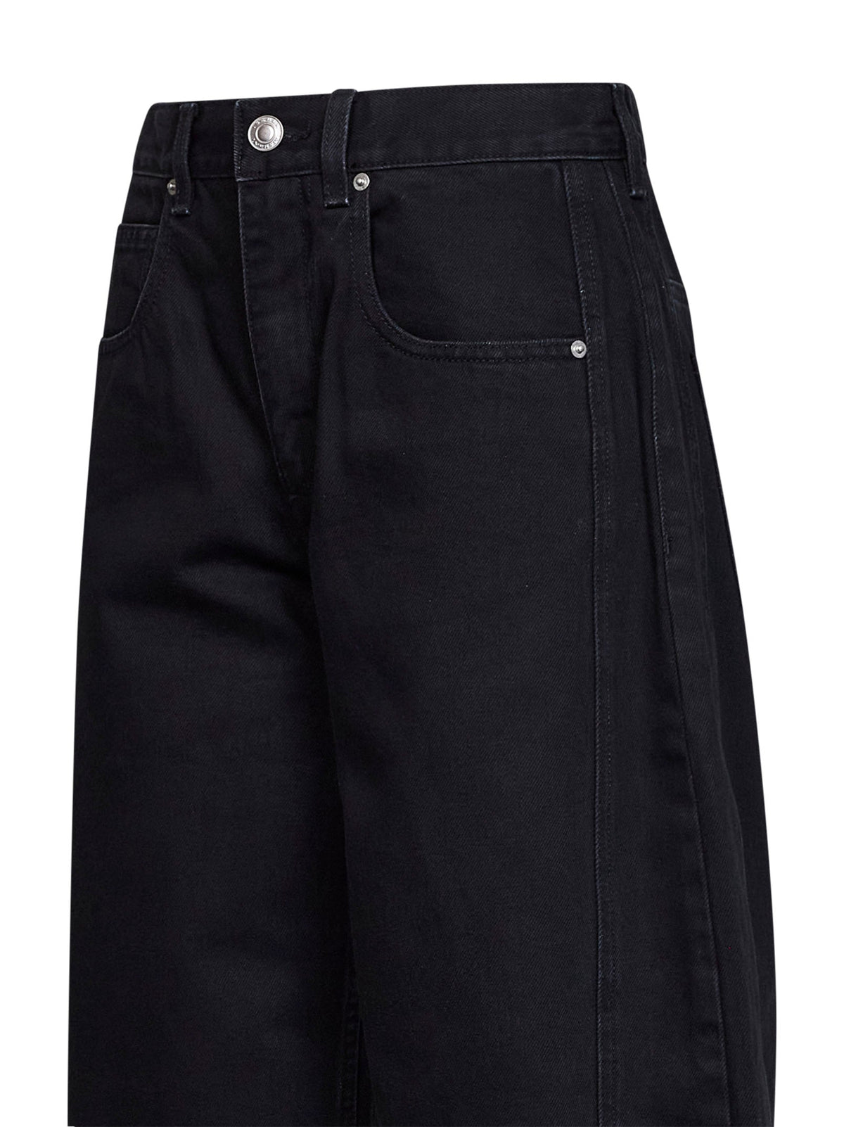Marant Etoile Women Black Faded Cotton Denim Oriane Barrel Jeans ISABEL MARANT ETOILE