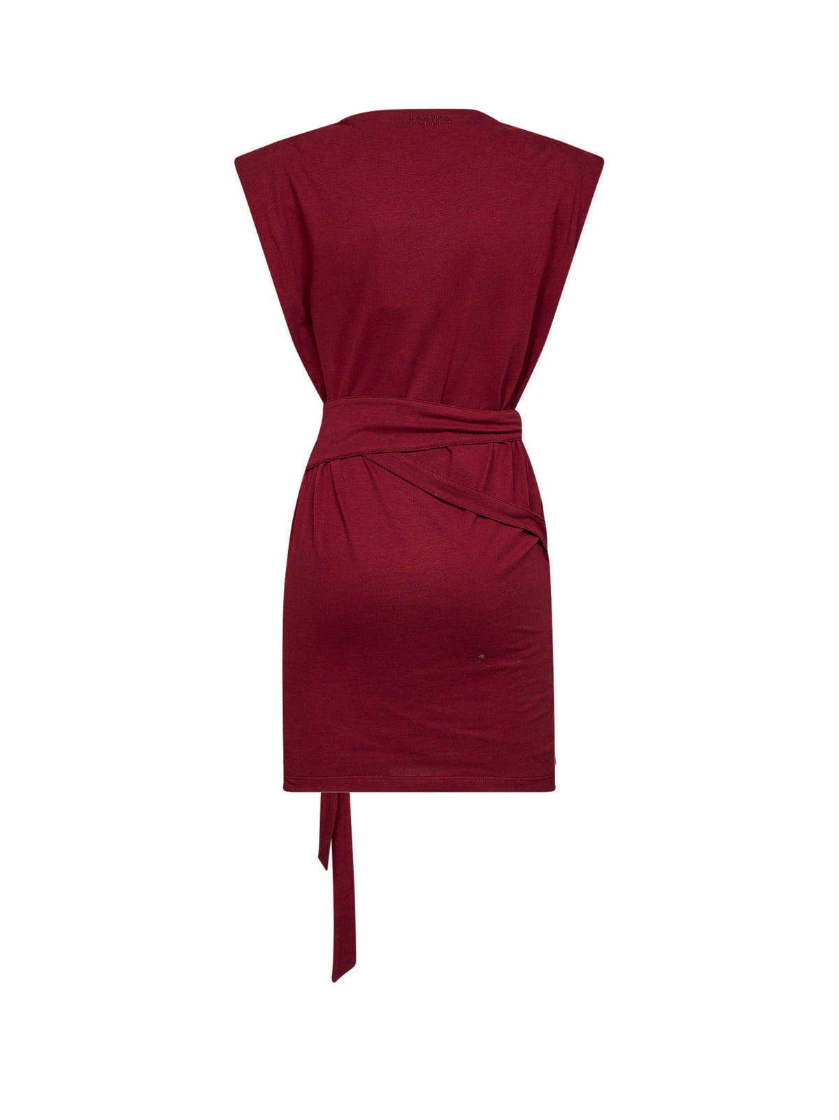 Marant Etoile Women Dark Burgundy Jersey Marielle Draped Mini Dress ISABEL MARANT ETOILE