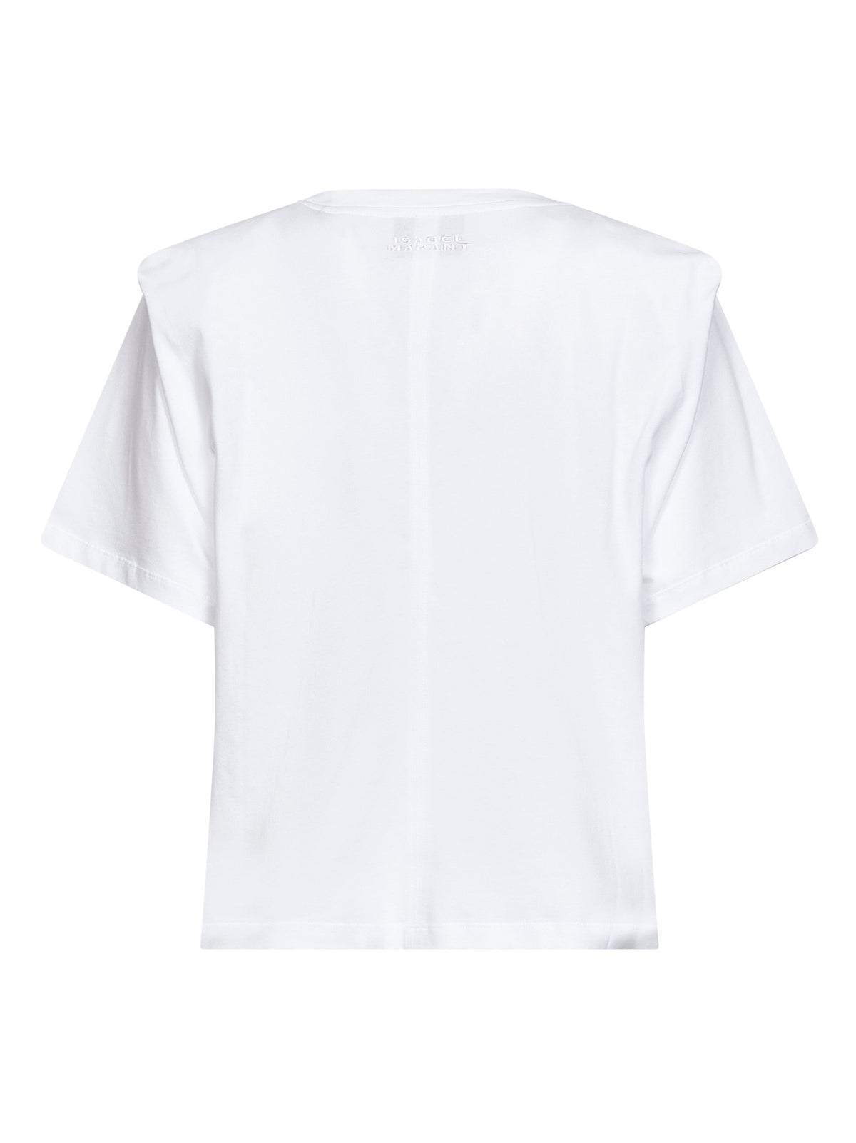 Marant Etoile Women White Cotton Jersey Zelitos T-Shirt With Shoulder Pads ISABEL MARANT ETOILE