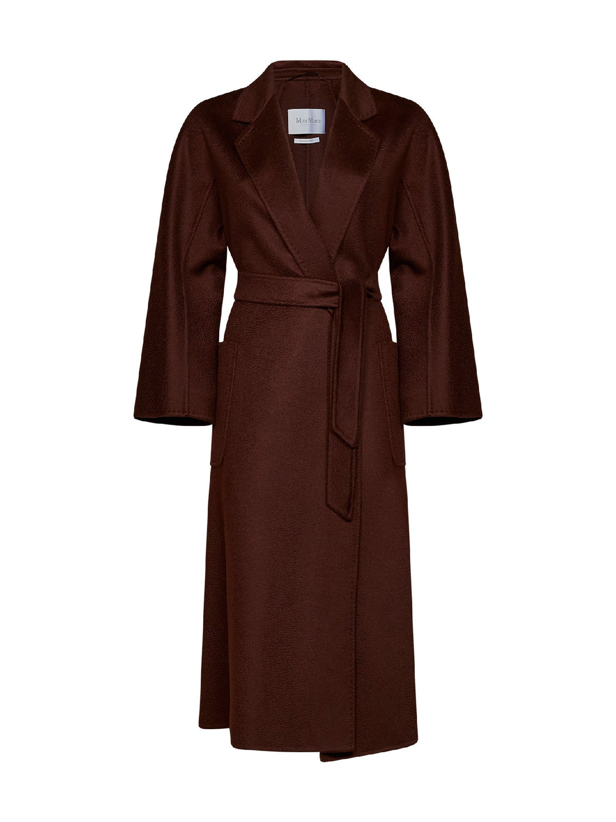 Max Mara Women Burgundy Ludmilla Icon Coat Belted Wrap Coat MAX MARA