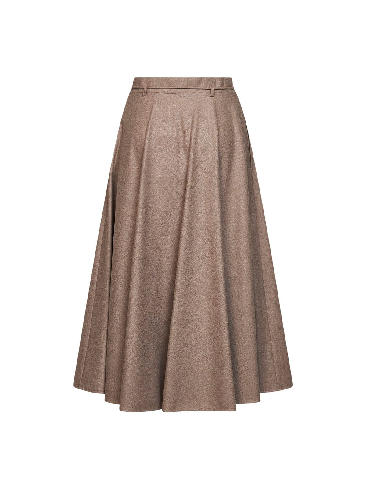 Max Mara Women Sand Cashmere Foulé Mxmcaliffo Flared Midi Skirt MAX MARA