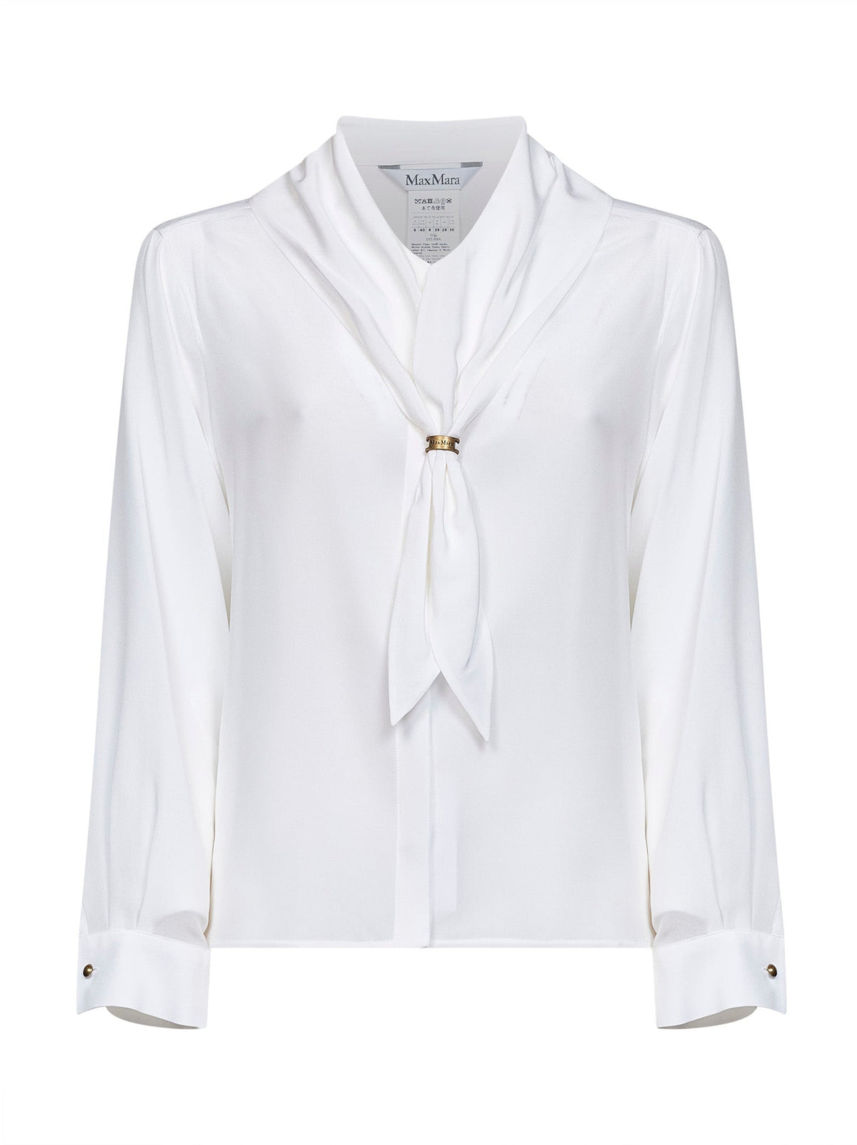 Max Mara Women White Crêpe De Chine Mxmdry Shirt With Scarf MAX MARA