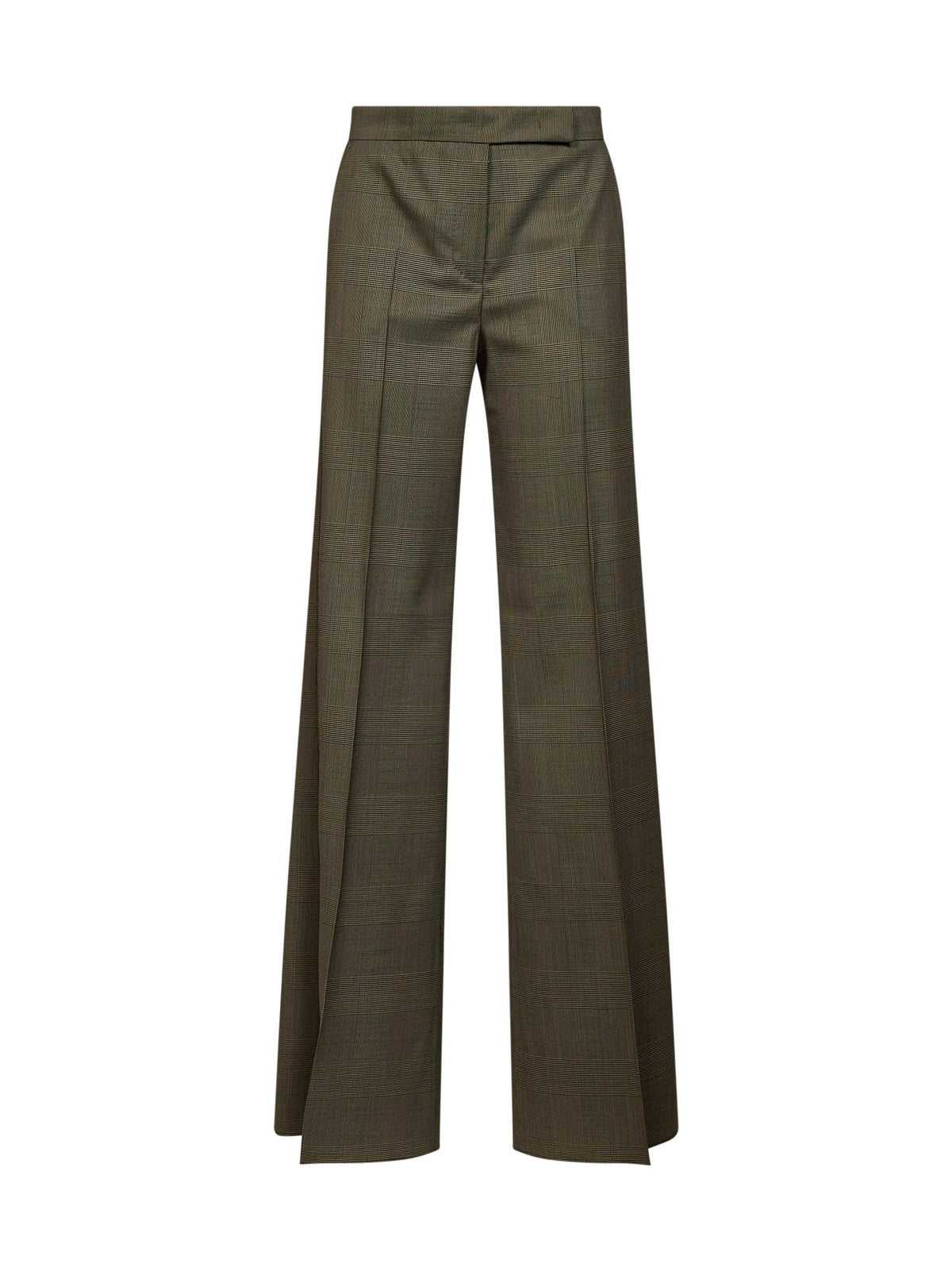 Max Mara Women Khaki Green Glen Plaid Wool Mxmnetto Trousers MAX MARA
