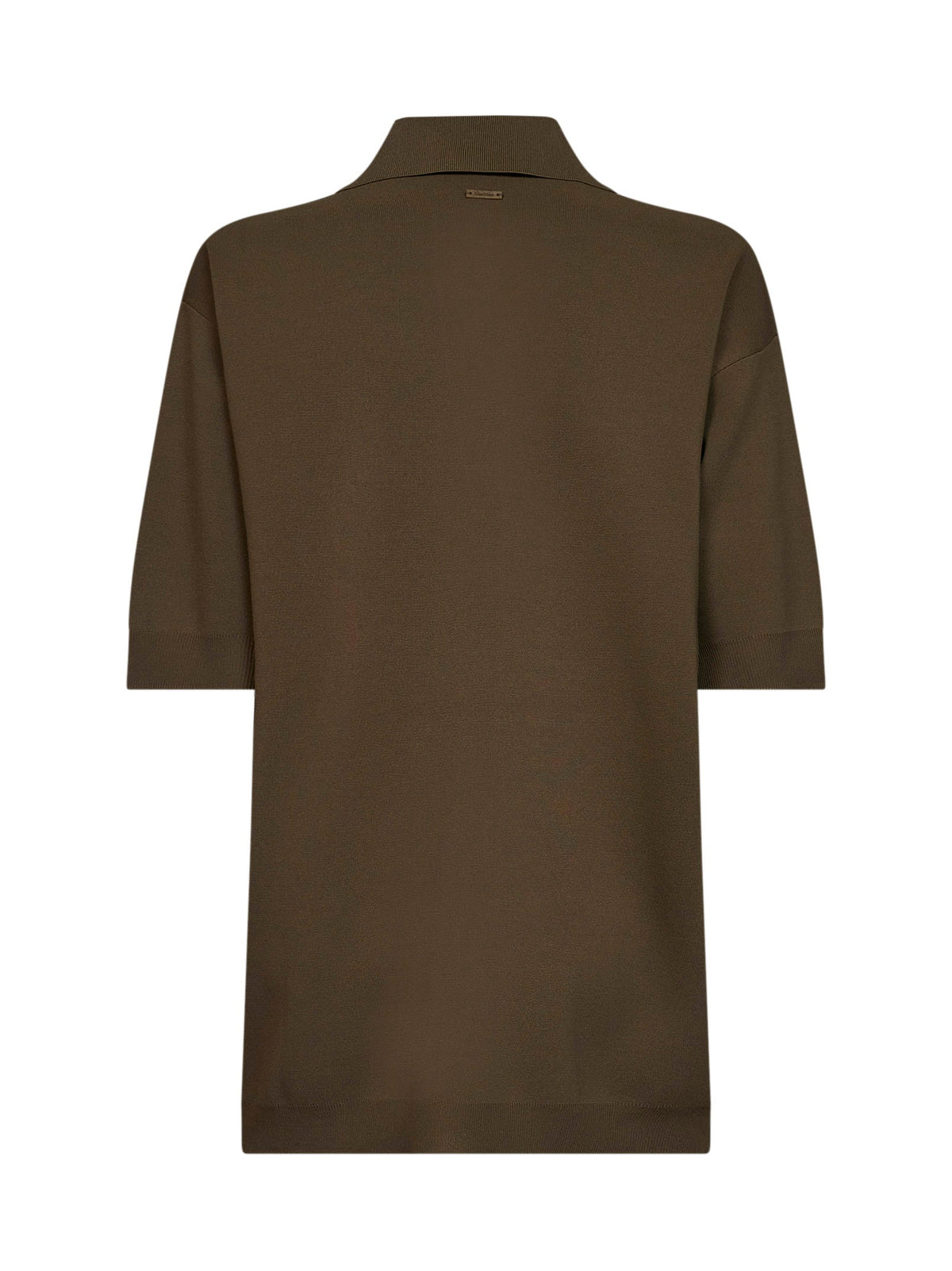 Max Mara Women Khaki Green Viscose Crepe Mxmalpino Long Polo Shirt <Br/> MAX MARA