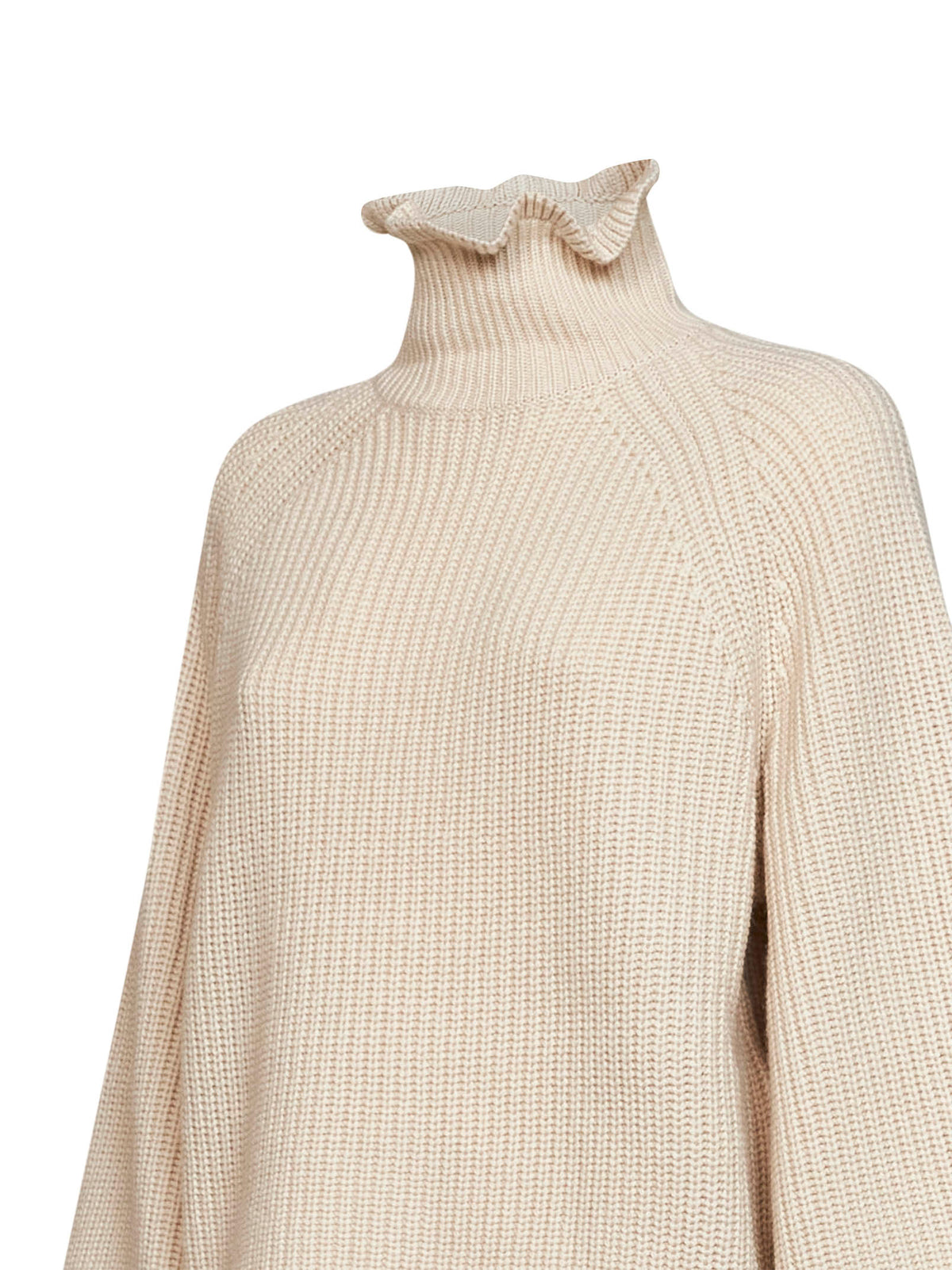 Max Mara Women Oatmeal Wool And Cashmere Knit Mxmpontile Wide Sweater MAX MARA