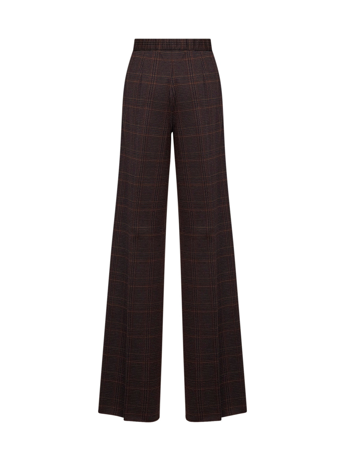 Max Mara Women Burgundy Brown Prince Of Wales Check Mxmemiro Wide-Leg Trousers MAX MARA