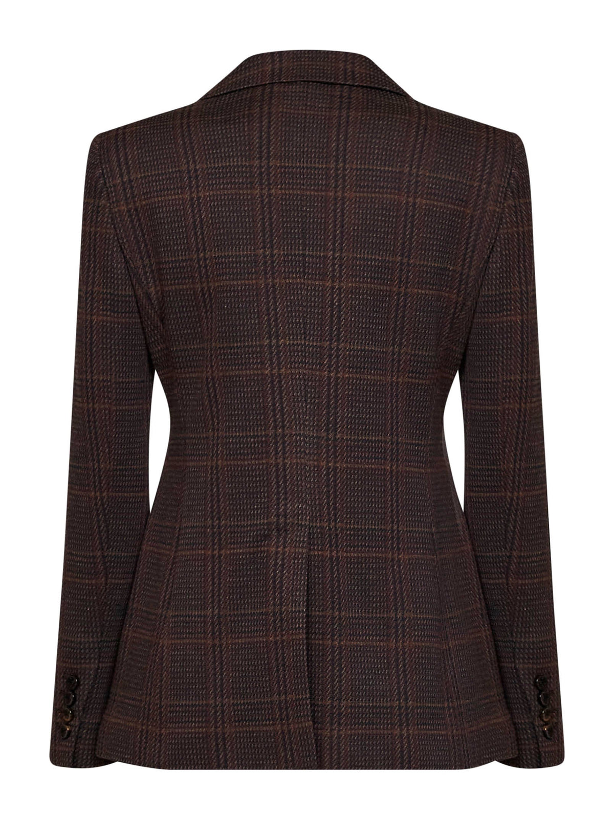 Max Mara Women Burgundy Brown Prince Of Wales Check Mxmabate Single-Breasted Jacket MAX MARA