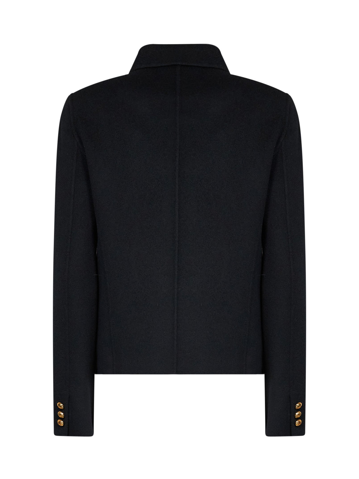Max Mara Studio Women Black Wool-Blend Mstvenere Varsity Jacket MAX MARA STUDIO