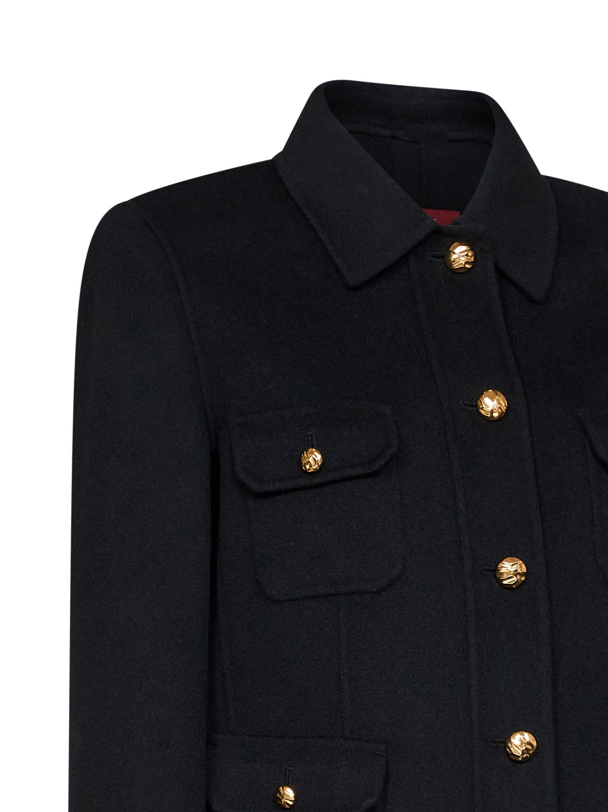 Max Mara Studio Women Black Wool-Blend Mstvenere Varsity Jacket MAX MARA STUDIO
