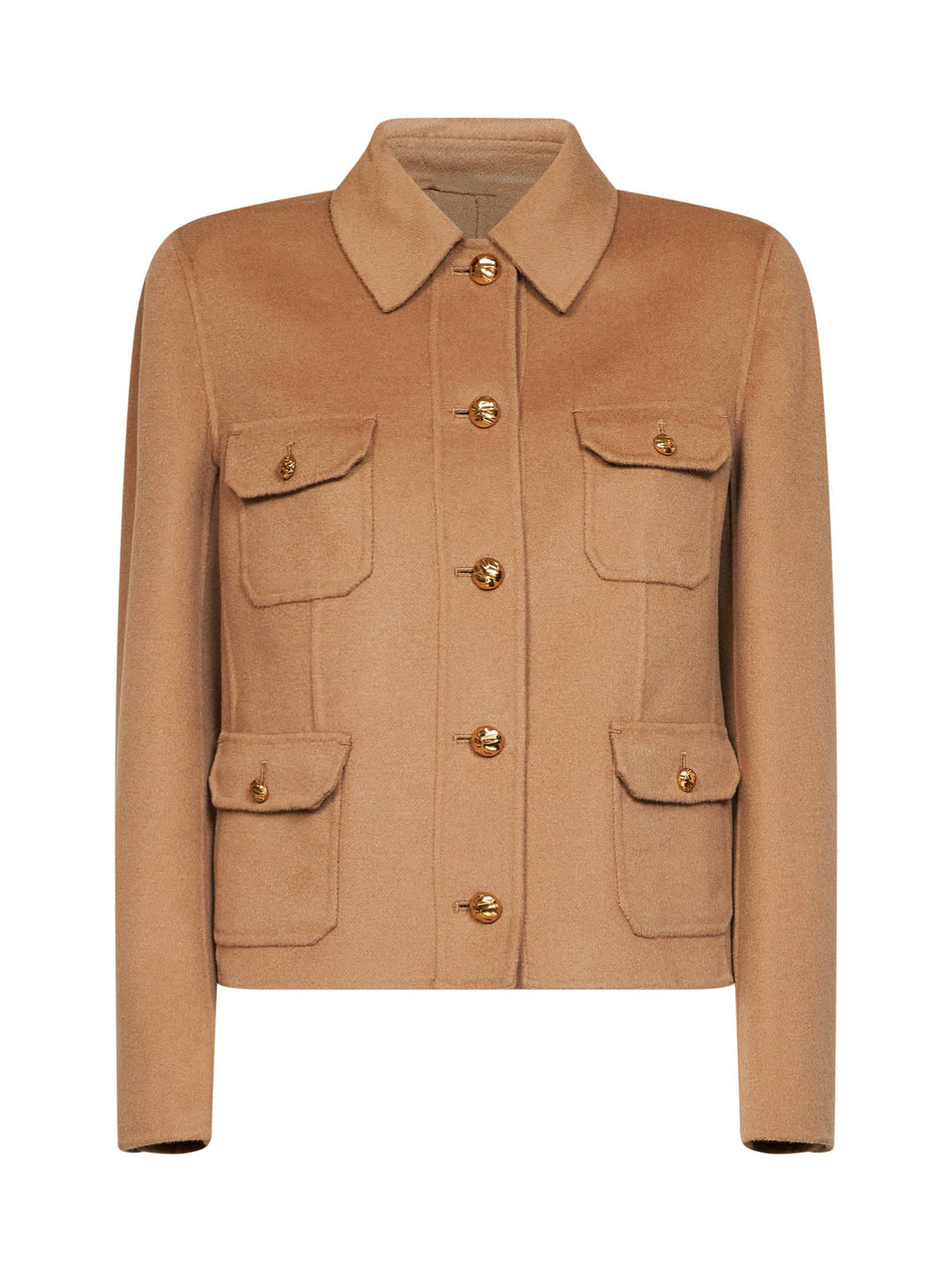 Max Mara Studio Women Camel Wool-Blend Mstvenere Varsity Jacket MAX MARA STUDIO