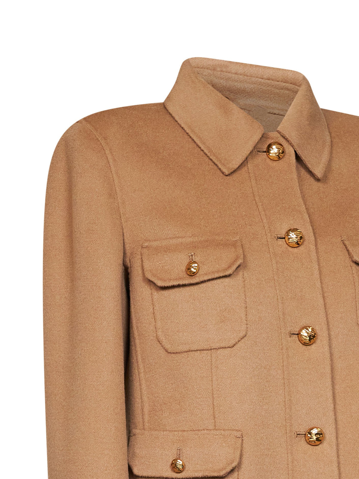 Max Mara Studio Women Camel Wool-Blend Mstvenere Varsity Jacket MAX MARA STUDIO