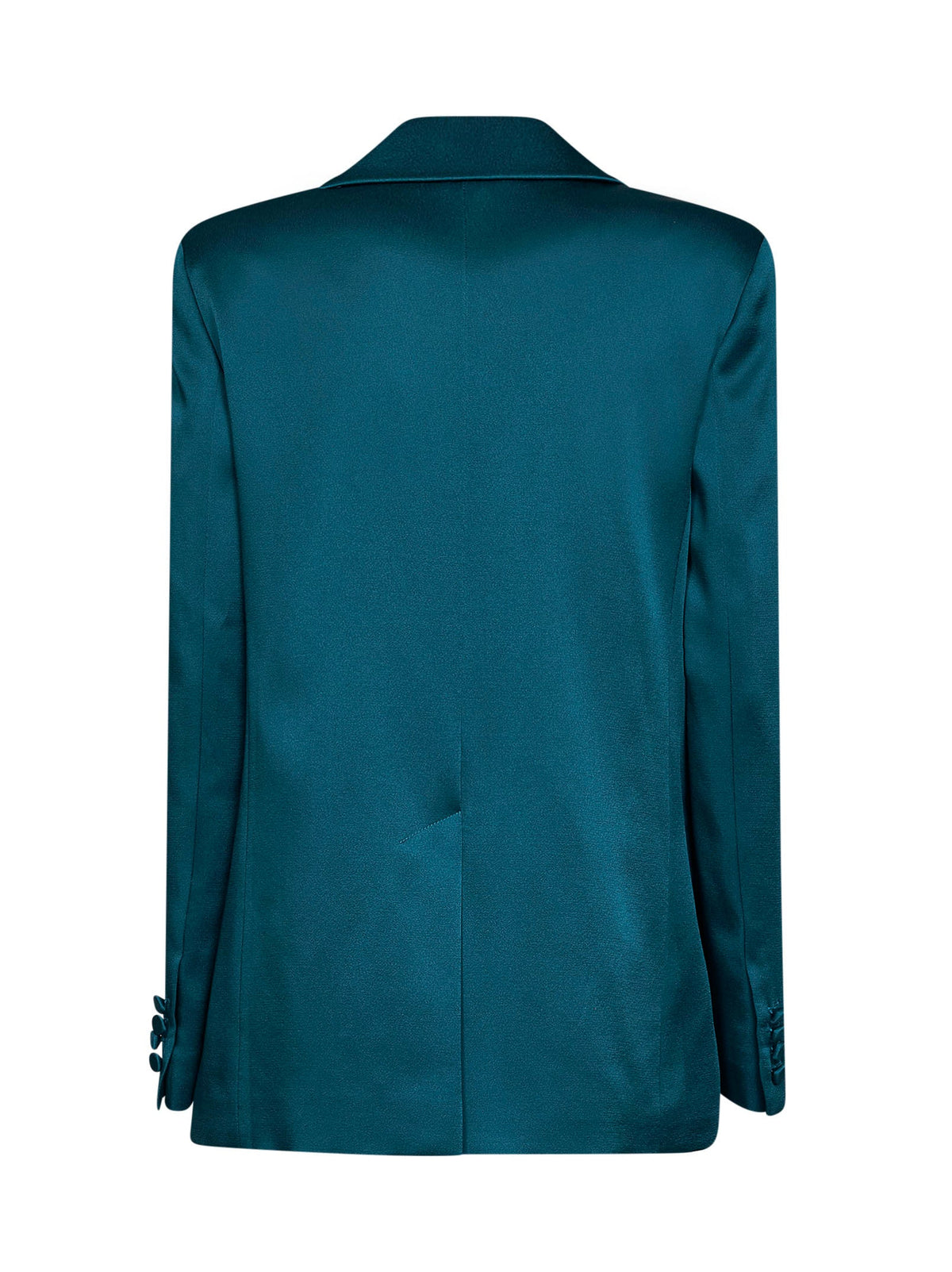 Max Mara Studio Women Oil Green Envers Satin Msearca Double-Breasted Blazer MAX MARA STUDIO