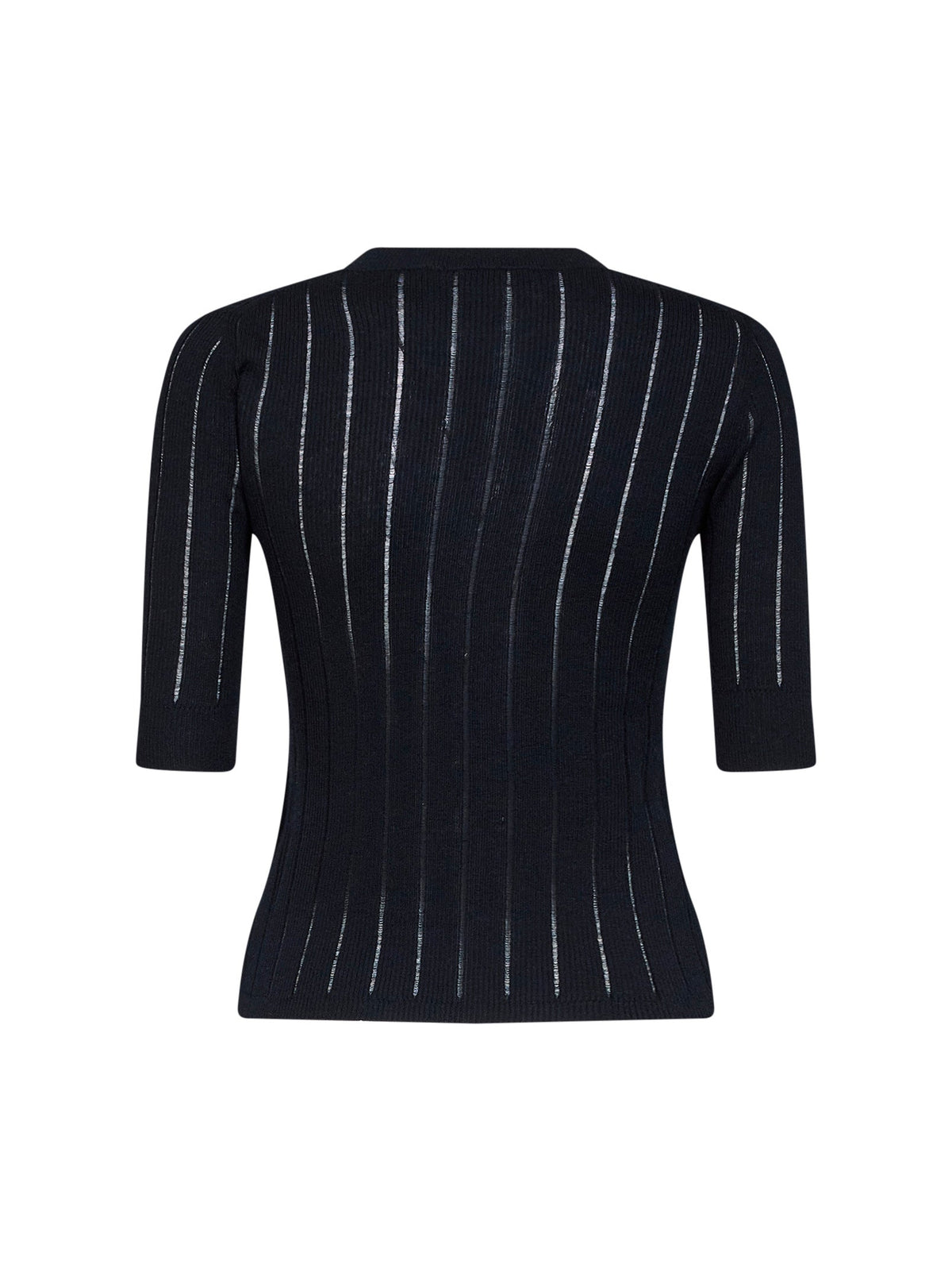 Max Mara Studio Women Blue Mstragno Ribbed Fitted Top MAX MARA STUDIO