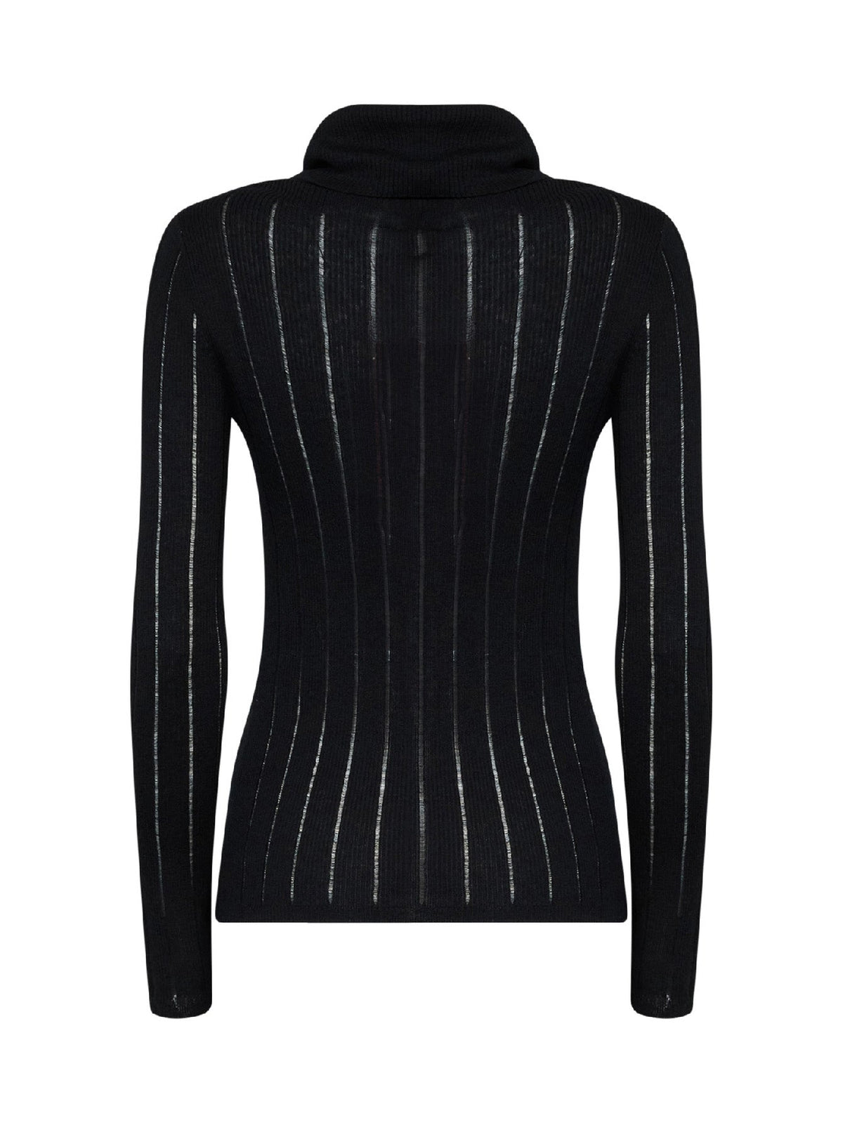 Max Mara Studio Women Black Mstbadesse Fitted Ribbed Turtleneck Sweater MAX MARA STUDIO