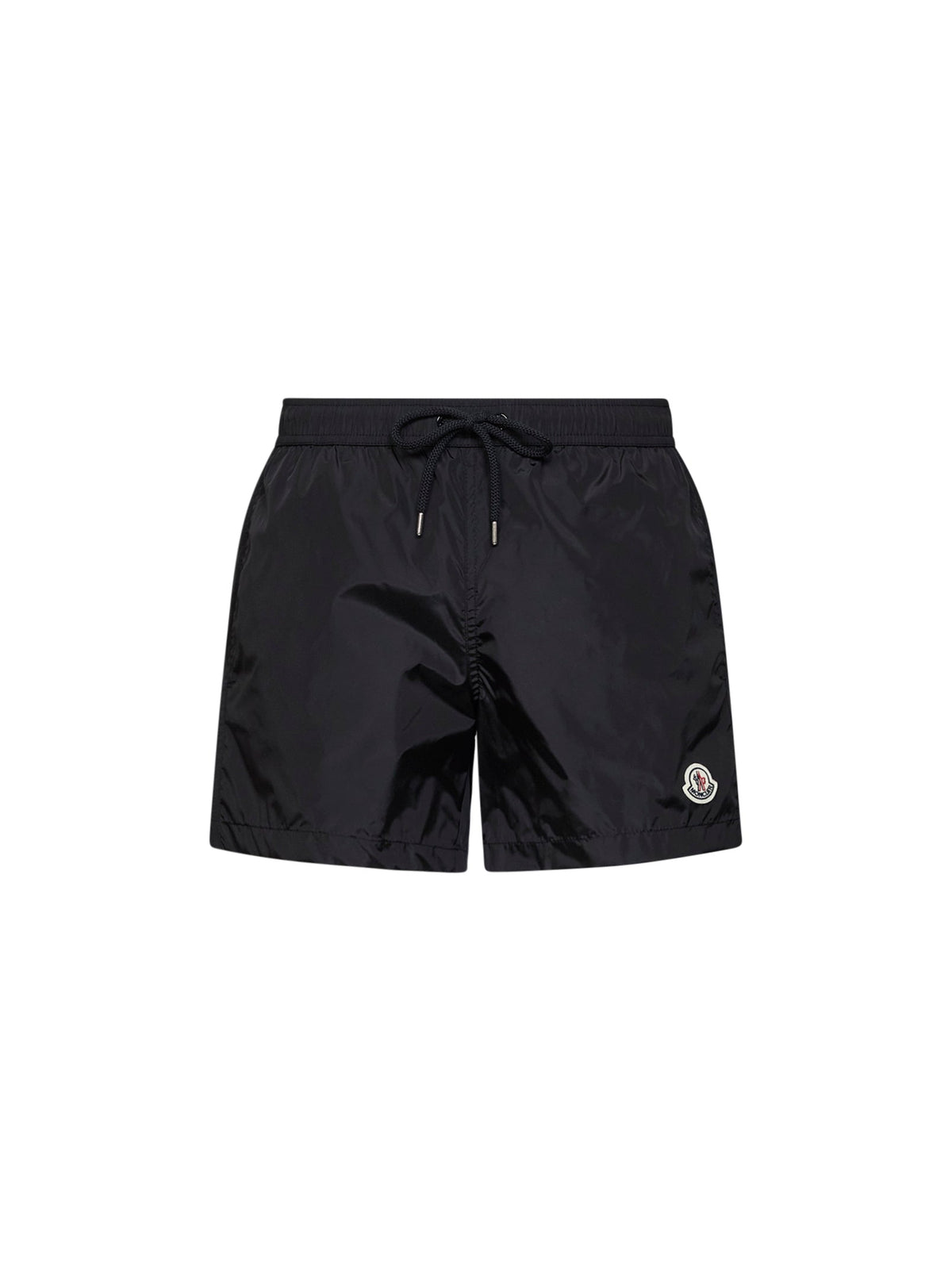 Moncler Men Black Nylon Technique Swim Shorts With Logo Patch MONCLER