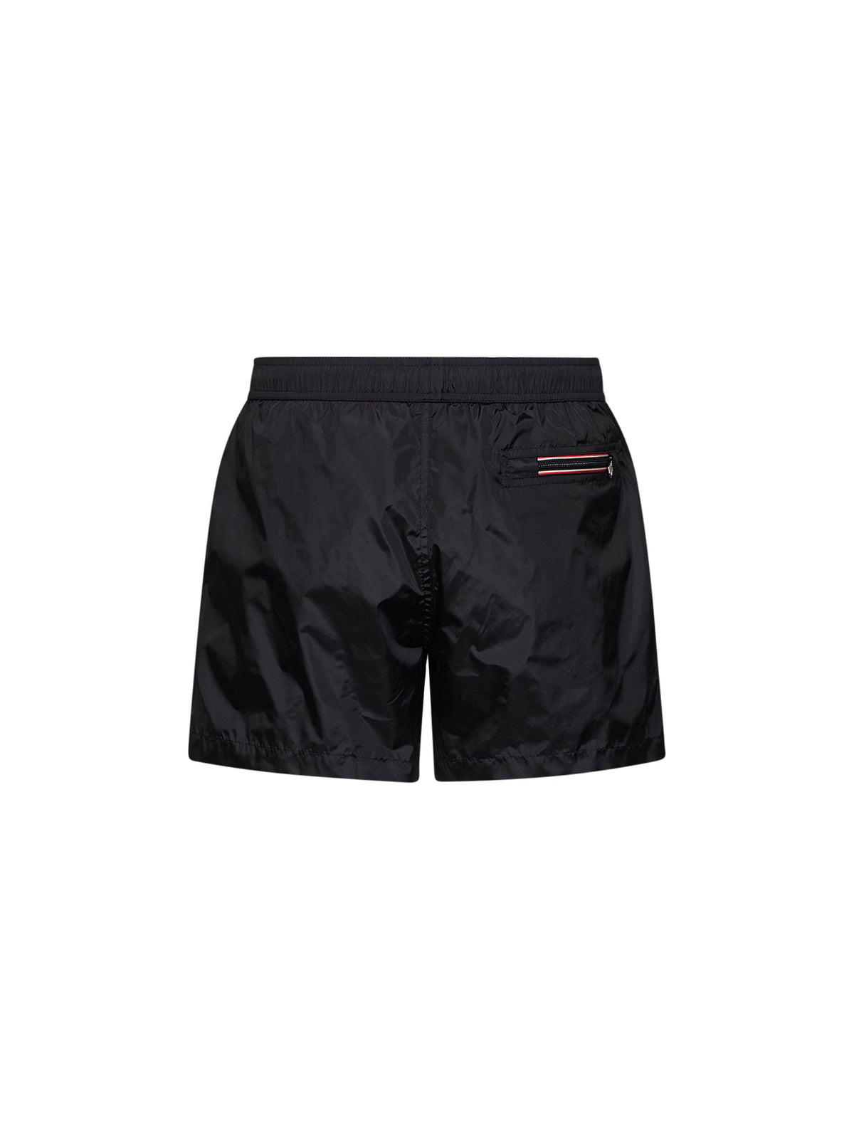 Moncler Men Black Nylon Technique Swim Shorts With Logo Patch MONCLER
