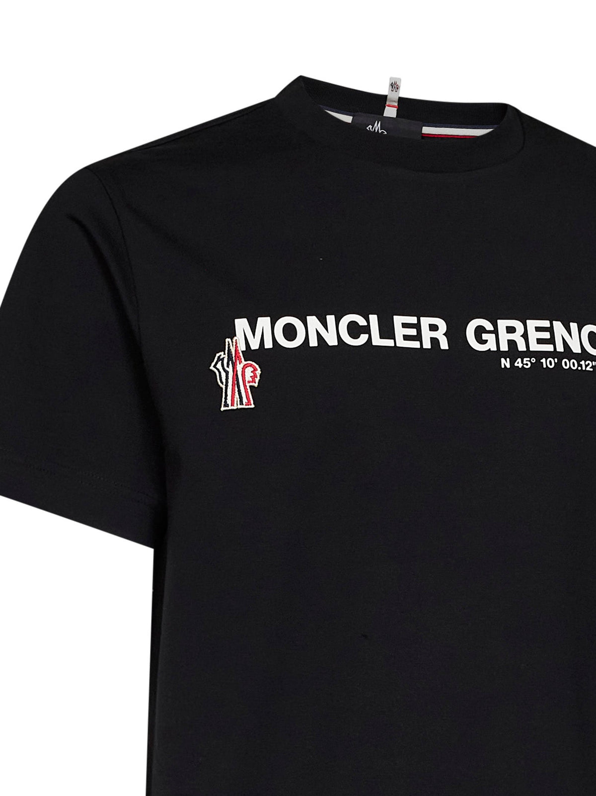 Moncler Grenoble Men Black Stretch Cotton Jersey Logo T-Shirt MONCLER GRENOBLE