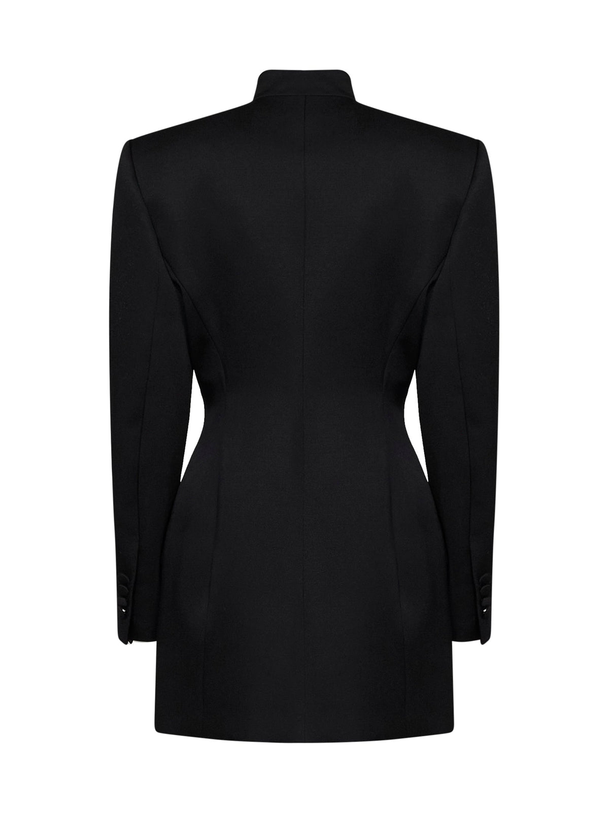 Mugler Women Black Wool Double-Breasted Tailored Uniform Jacket MUGLER