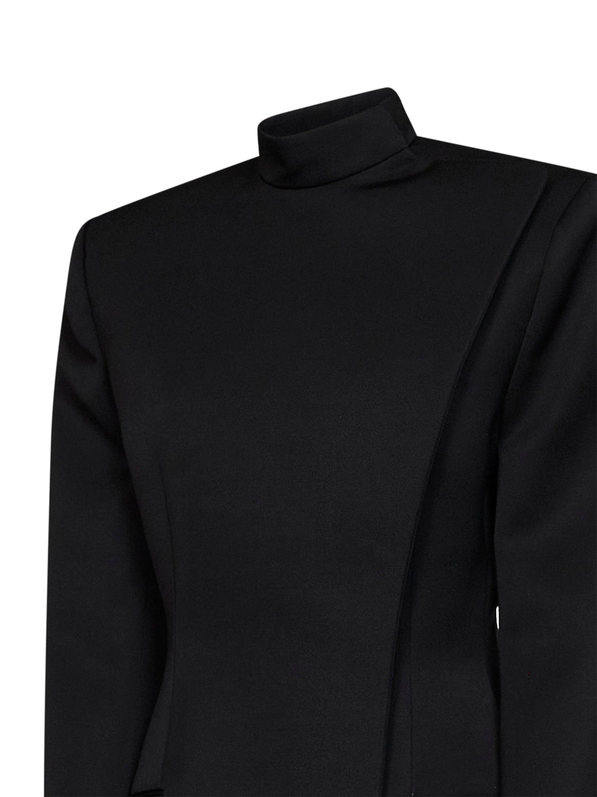 Mugler Women Black Wool Double-Breasted Tailored Uniform Jacket MUGLER
