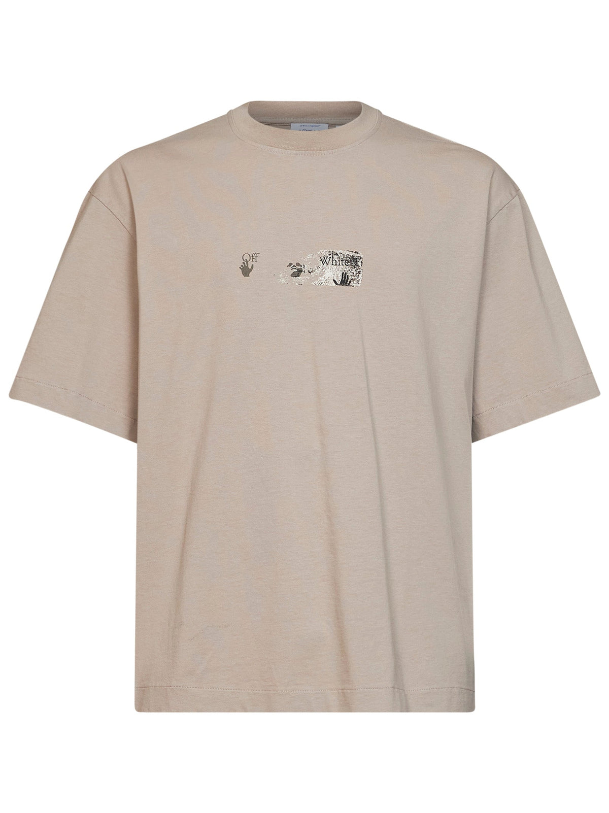 Off White Men Beige Cotton Jersey Spices Arrow Skate T-Shirt OFF-WHITE