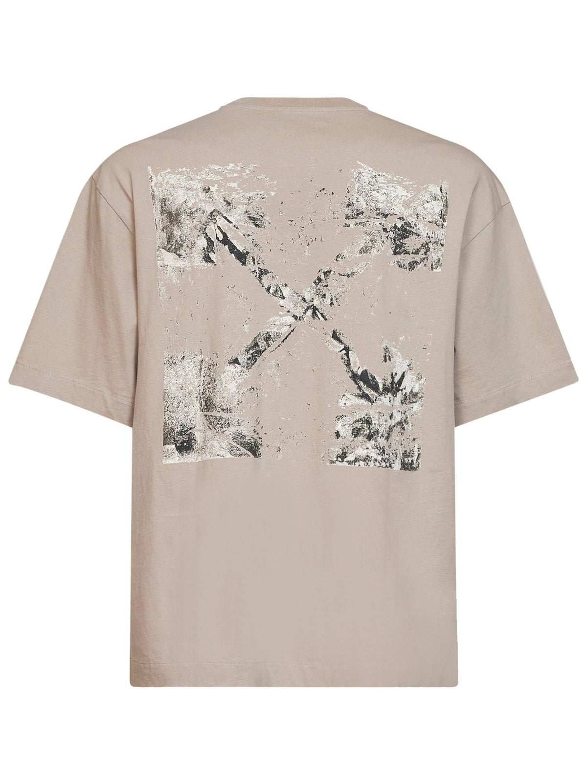 Off White Men Beige Cotton Jersey Spices Arrow Skate T-Shirt OFF-WHITE