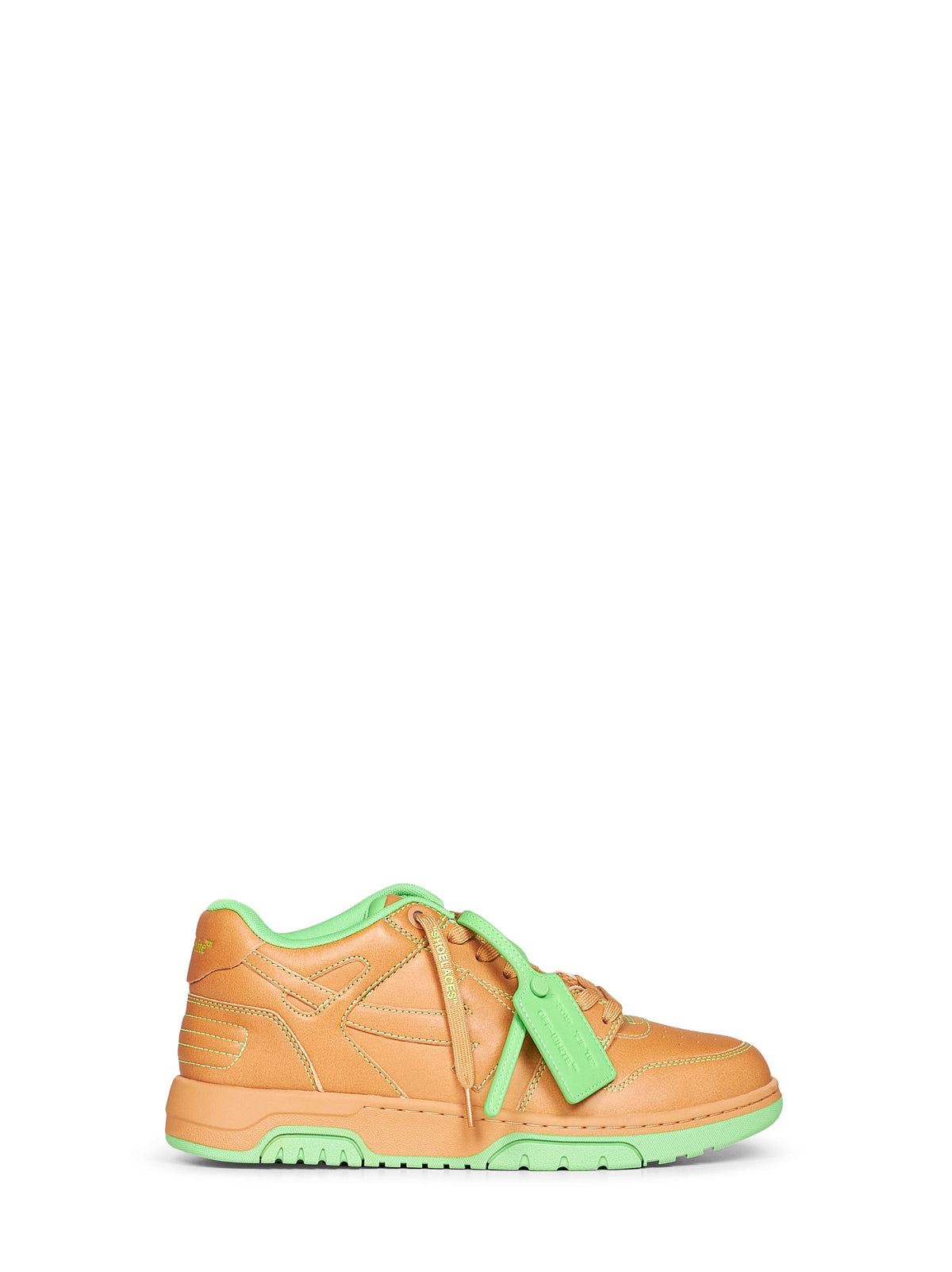 Off White Men Saddle Brown And Green Out Of Office Sneakers OFF-WHITE