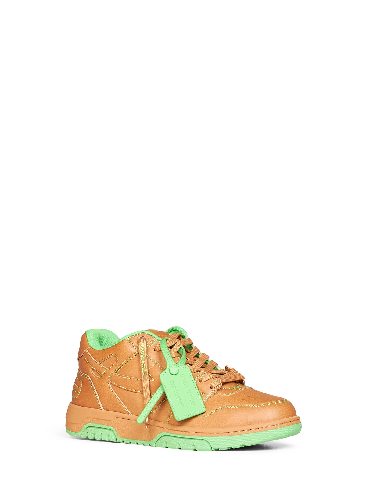 Off White Men Saddle Brown And Green Out Of Office Sneakers OFF-WHITE