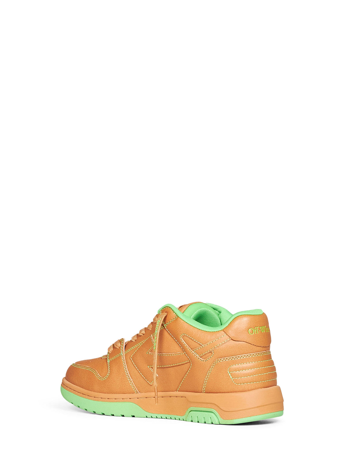 Off White Men Saddle Brown And Green Out Of Office Sneakers OFF-WHITE