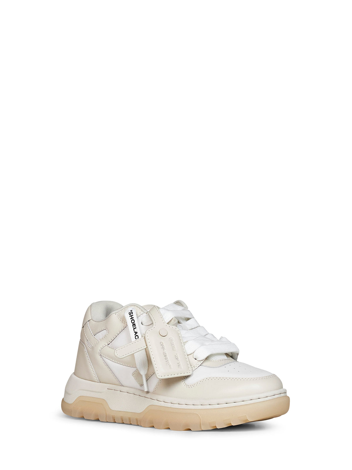 Off White Men White And Beige Out Of Office Chunky Varsity Sneakers OFF-WHITE