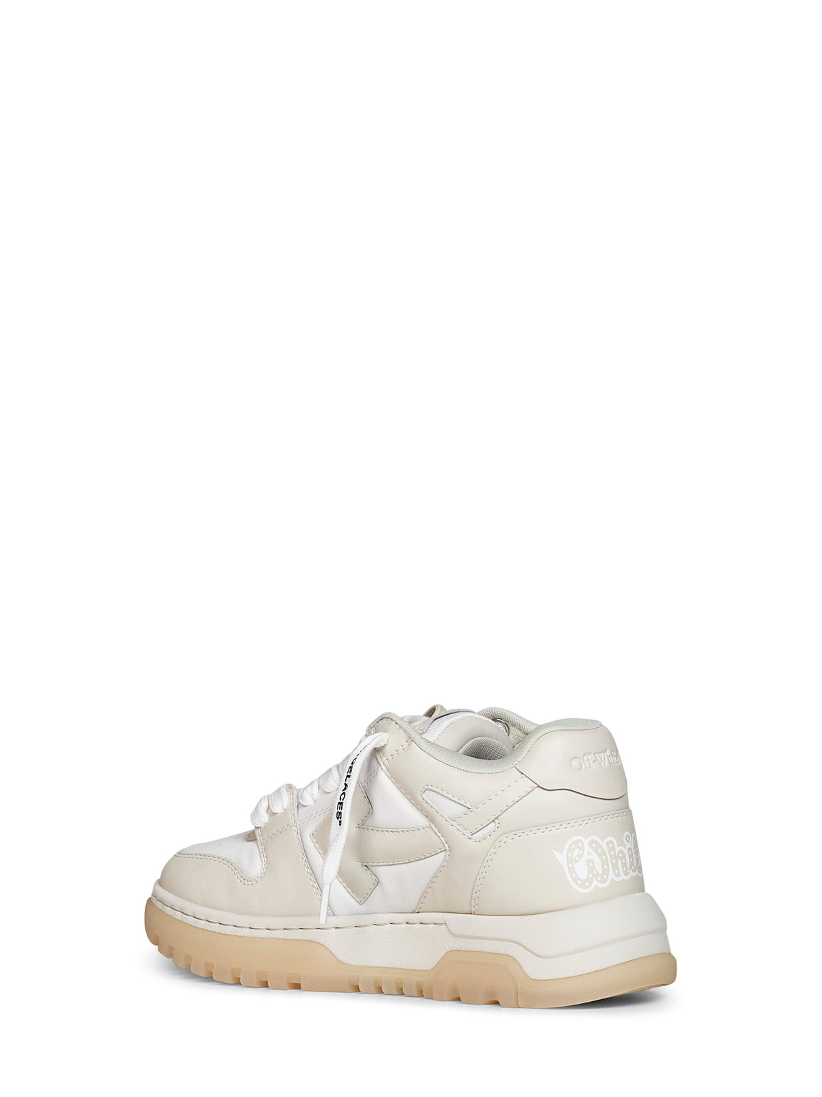 Off White Men White And Beige Out Of Office Chunky Varsity Sneakers OFF-WHITE